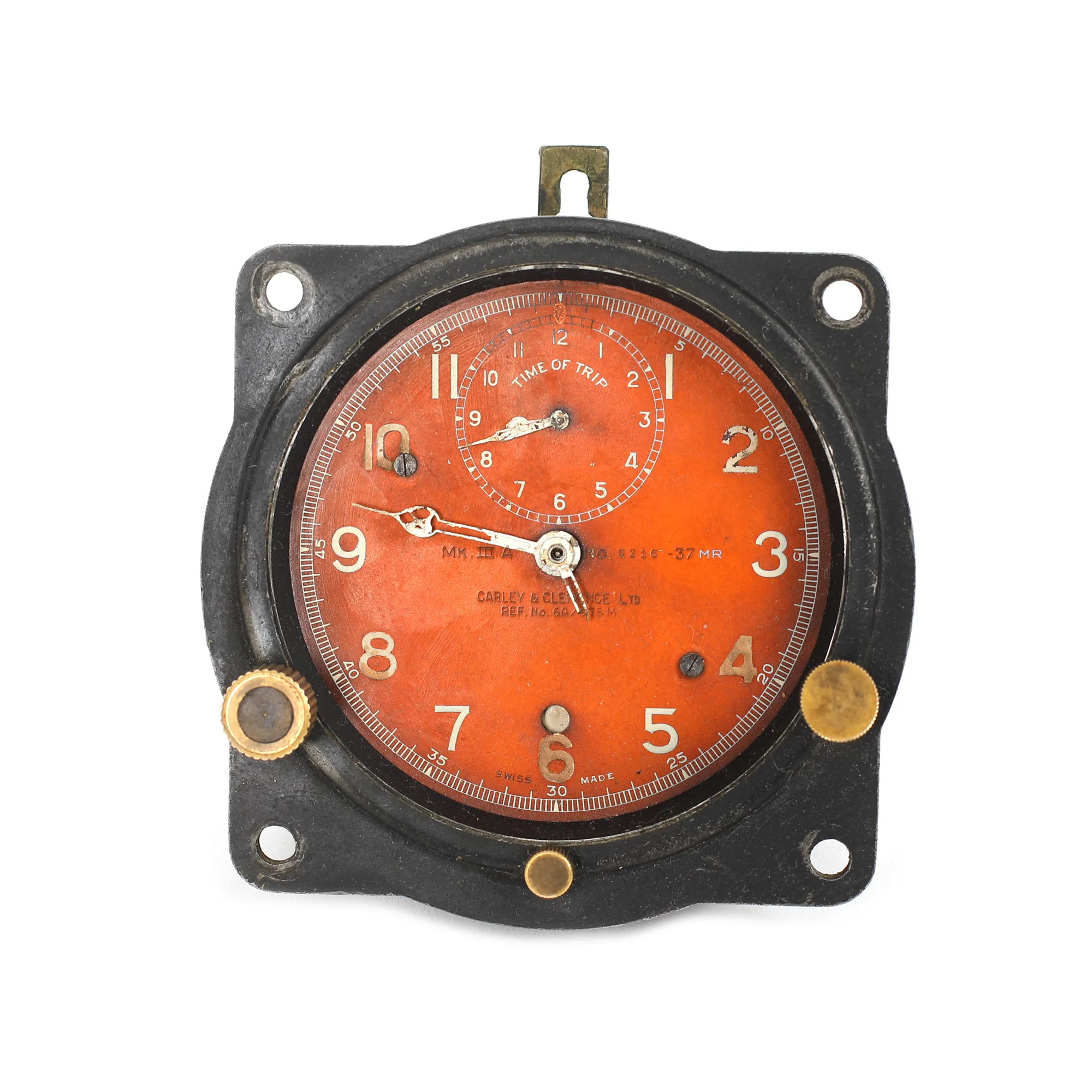 Time of trip - ceas de bord  Carley & Clemence Ltd, pentru aeronave, model RAF Mk.III A, purtând și marca Ministerului Aerului, Marea Britanie, cca. 1937