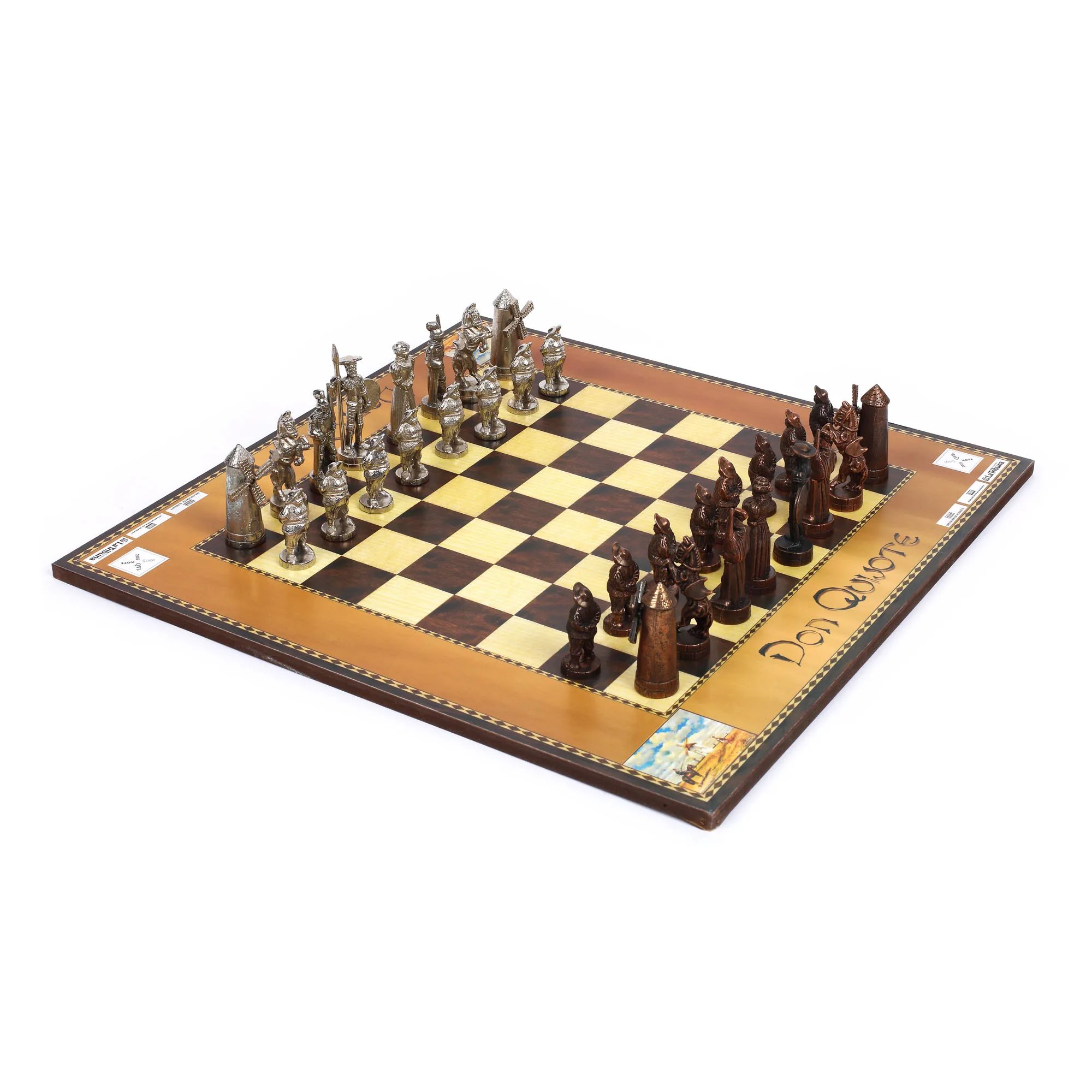 Chess game with Don Quixote de la Mancha theme, Fontanini design