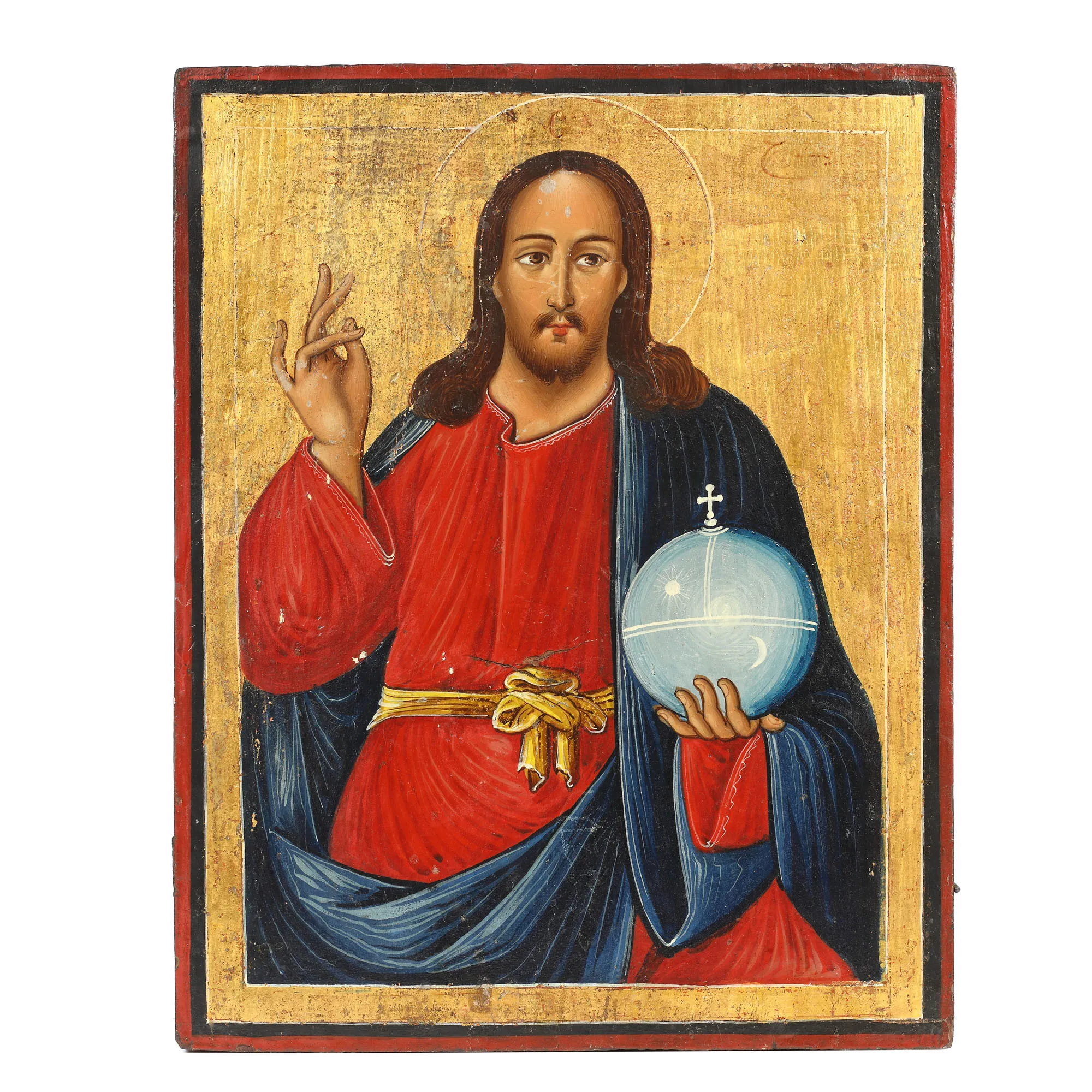 Icoană pe lemn, ”Iisus Pantocrator”, școală românească, prima jumătate a sec. XIX