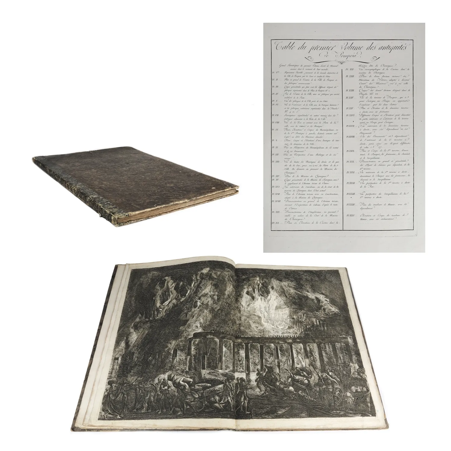 "The Antiquities Of Pompeii" (Grand Frontispice du Premier Volume des Antiquités de Pompeia), Rome, 1804, with 34 engravings, eight of which are double, belonged to the Russian collector Nikolai Alexandrovich Kushelev-Bezborodko, part of the collection of diplomat Vasile Stoica