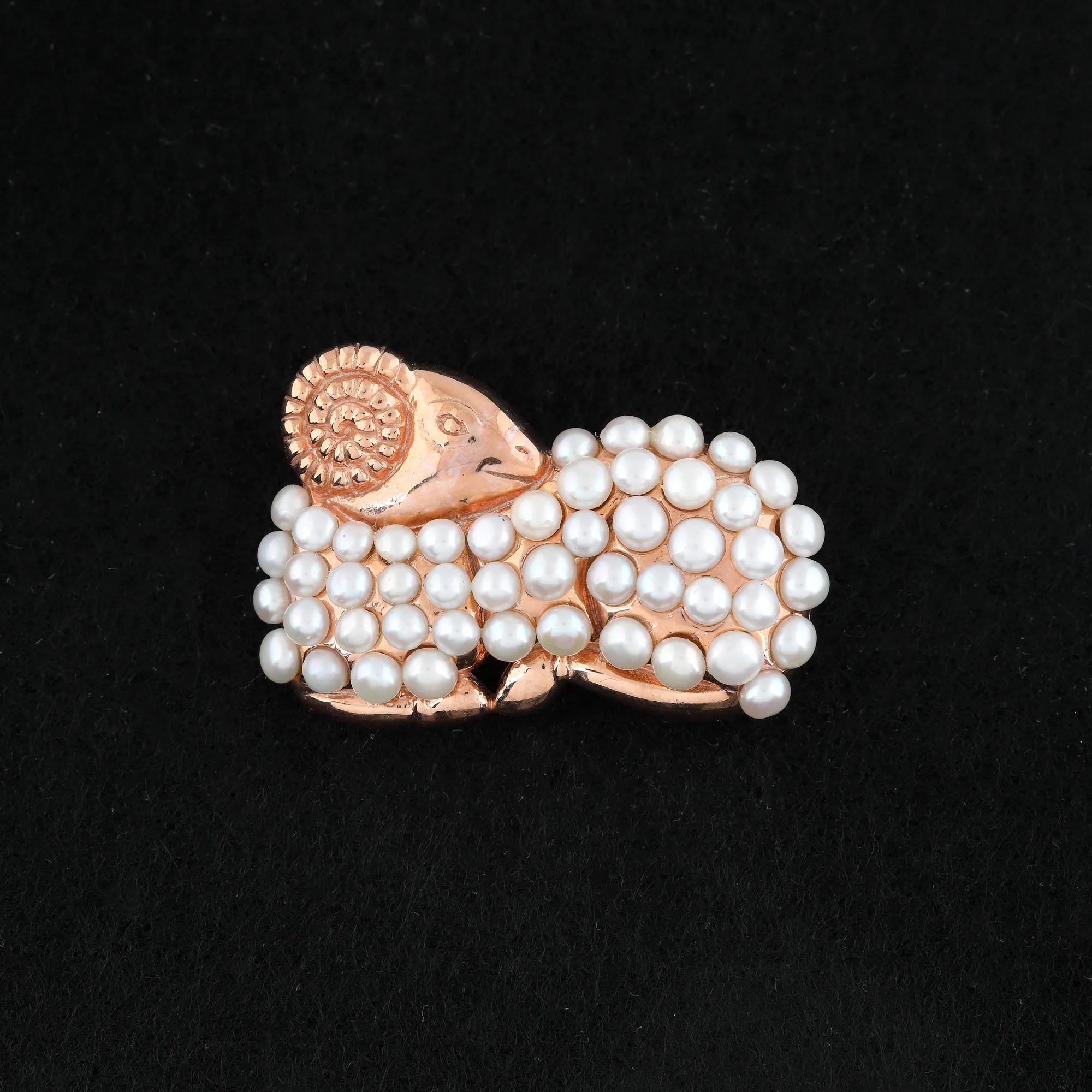 "Berbec" - gilded silver brooch decorated with pearls