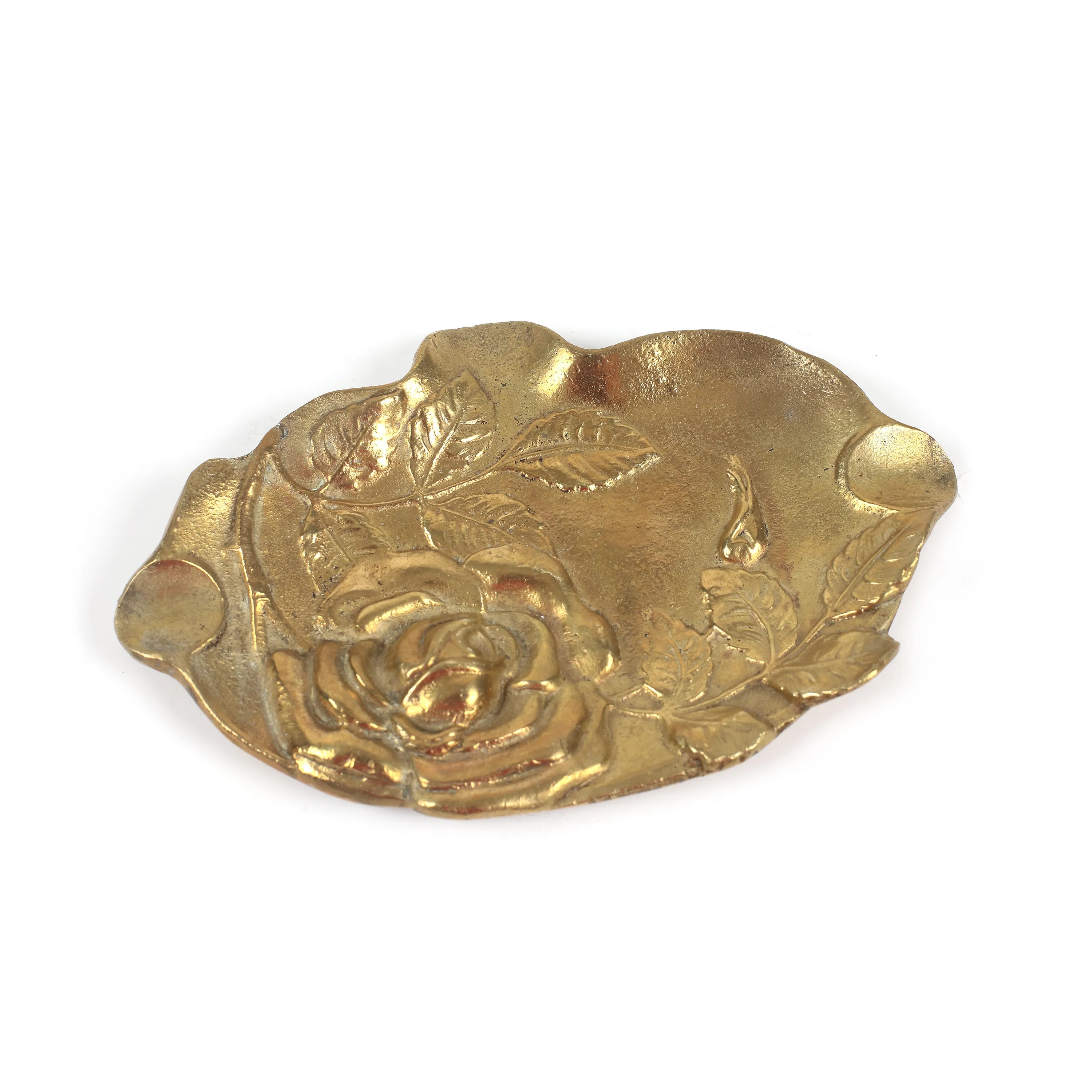 Art Nouveau gilt bronze cigarette holder, decorated with a rose, circa 1910