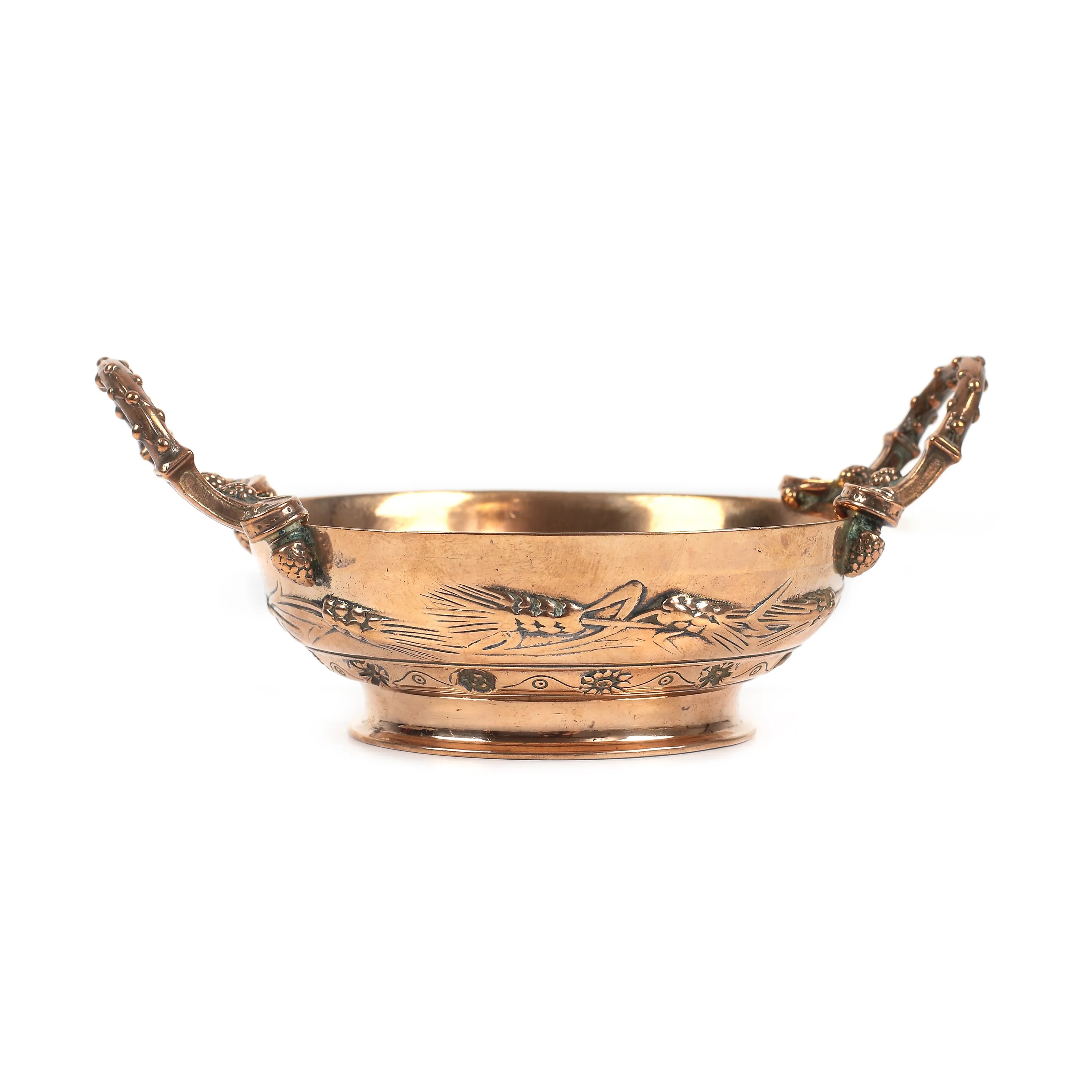 Cupă Ferdinand Barbedienne, din bronz placat cu aur roz, cu decor Neo-Clasic și spice de grâu, cca. 1850