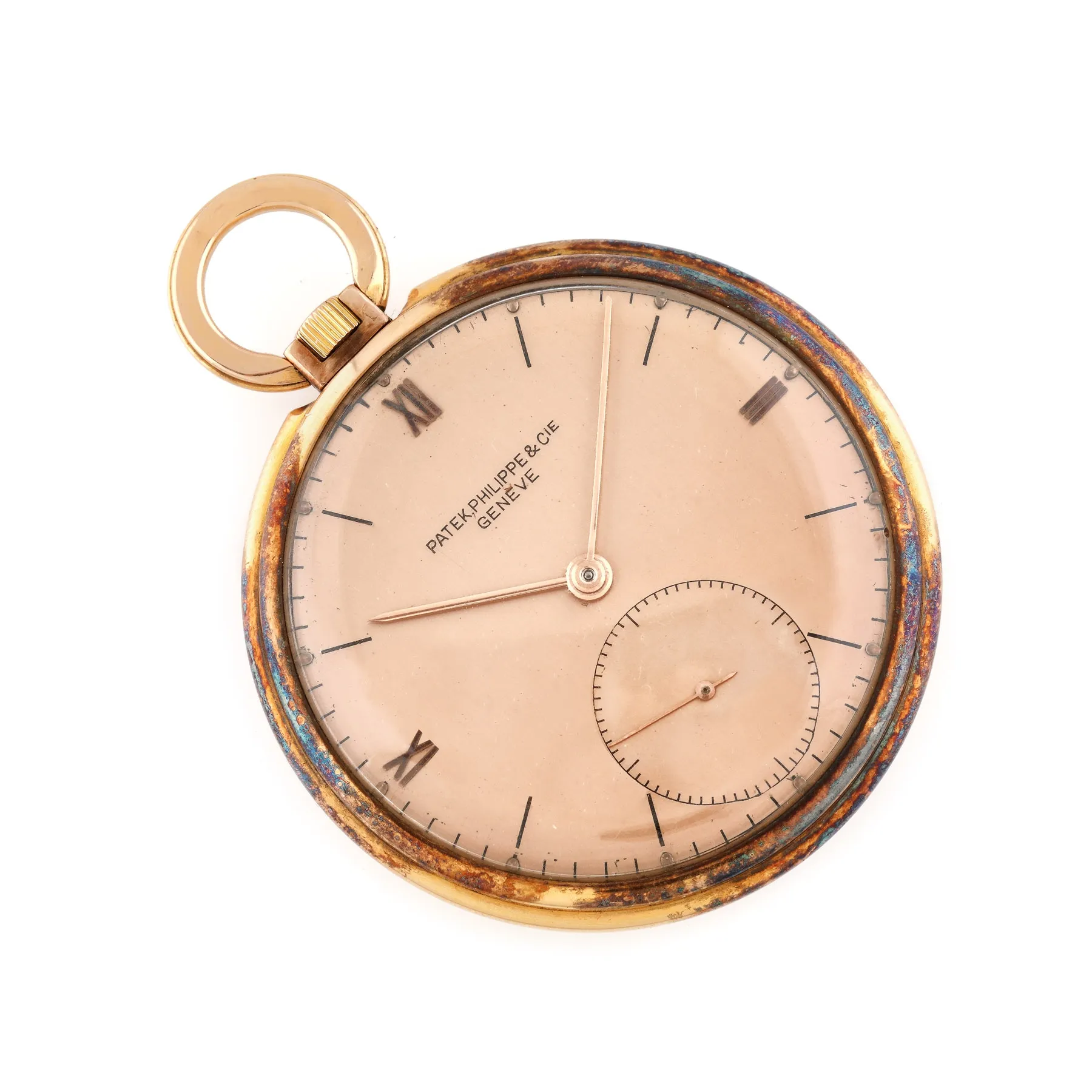 Patek Philippe watch in Art Deco style, gold, pocket watch, men's, circa 1945, in original box