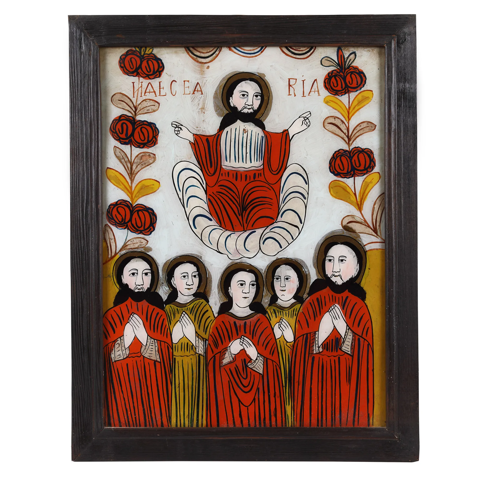 Icoană pe sticlă, "Înălțarea Domnului", atelier din Gherla, începutul sec. XX