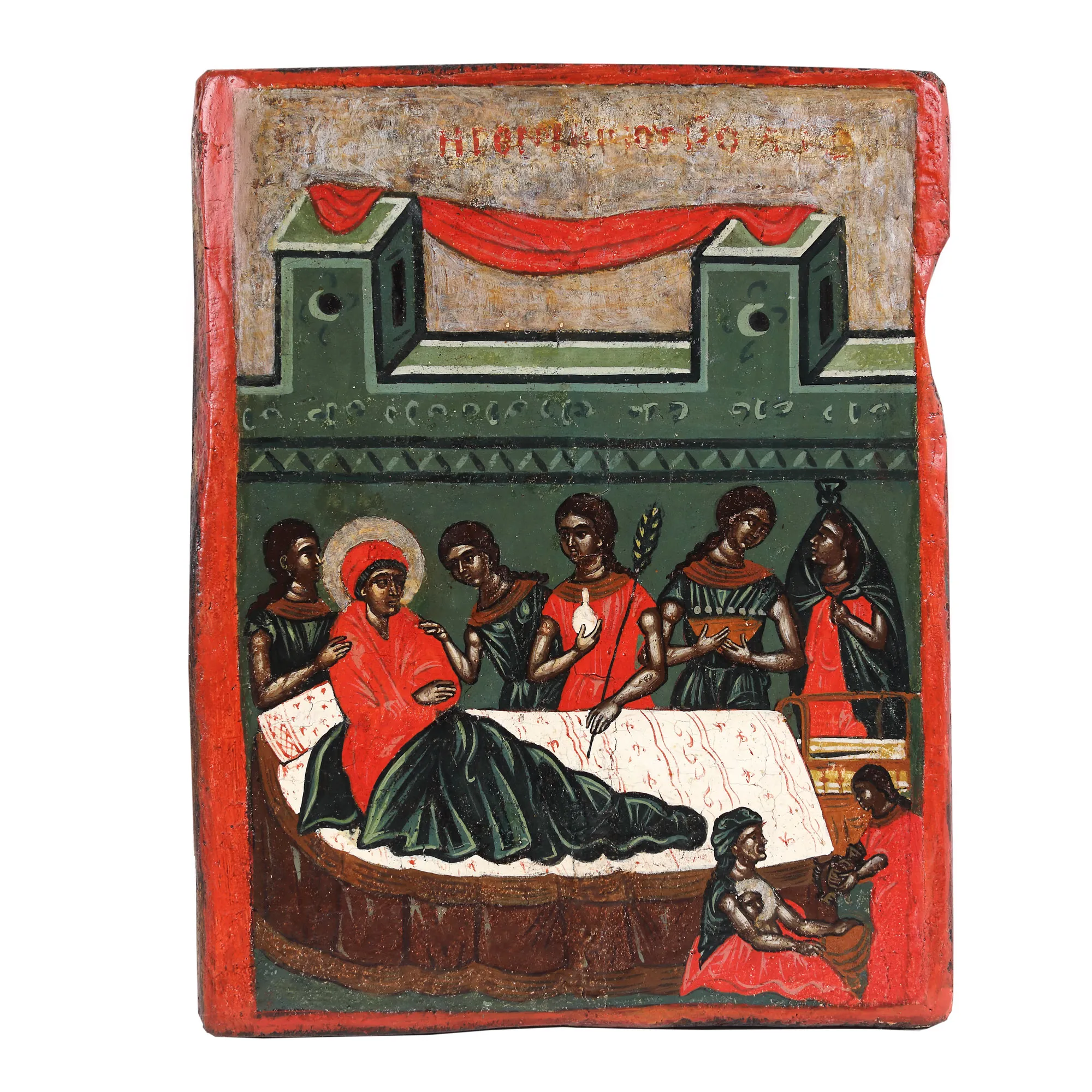 "Nativity of Mary", icon on wood, Greek school, late 18th century - early 19th century