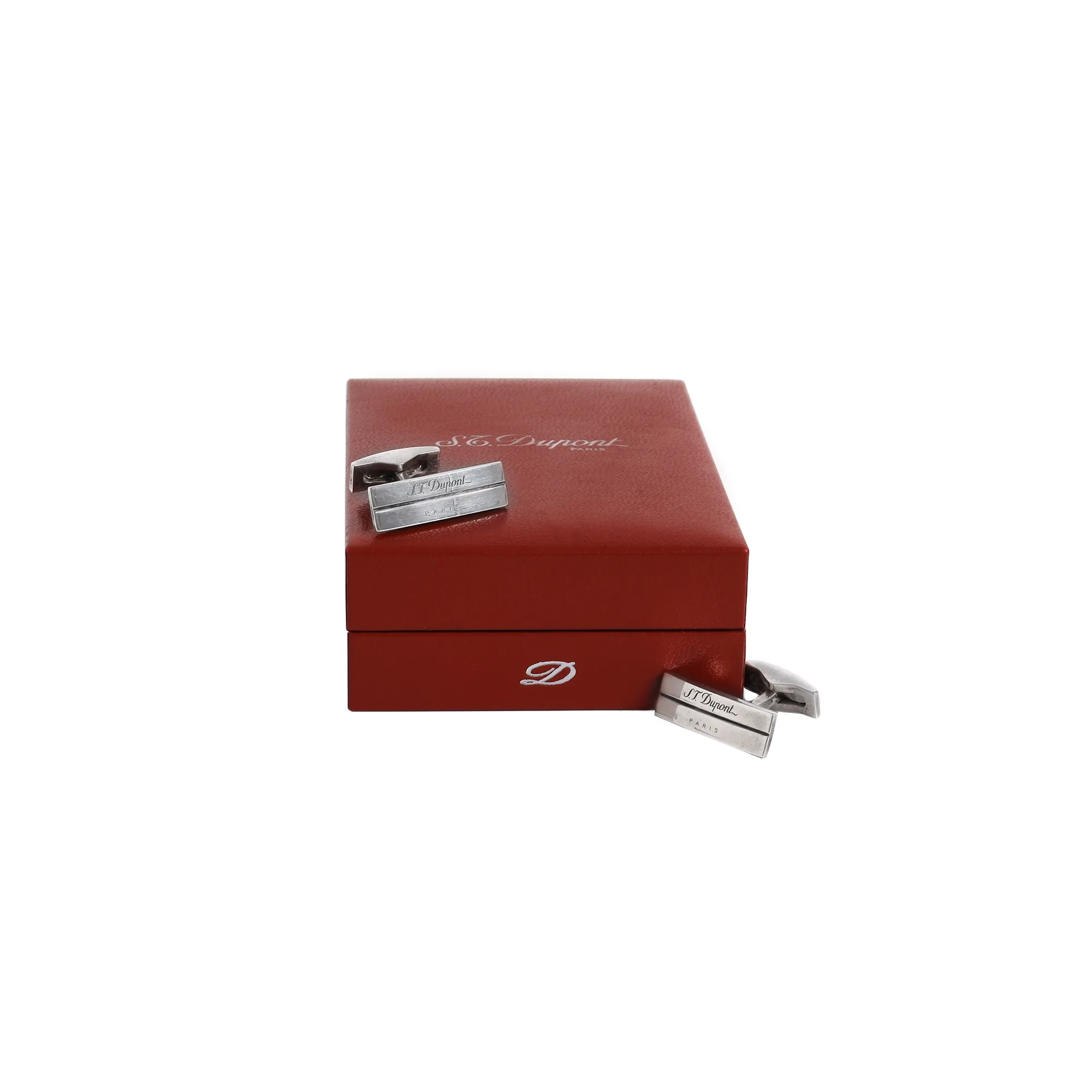 Pereche de butoni ST Dupont din argint, în cutie originală