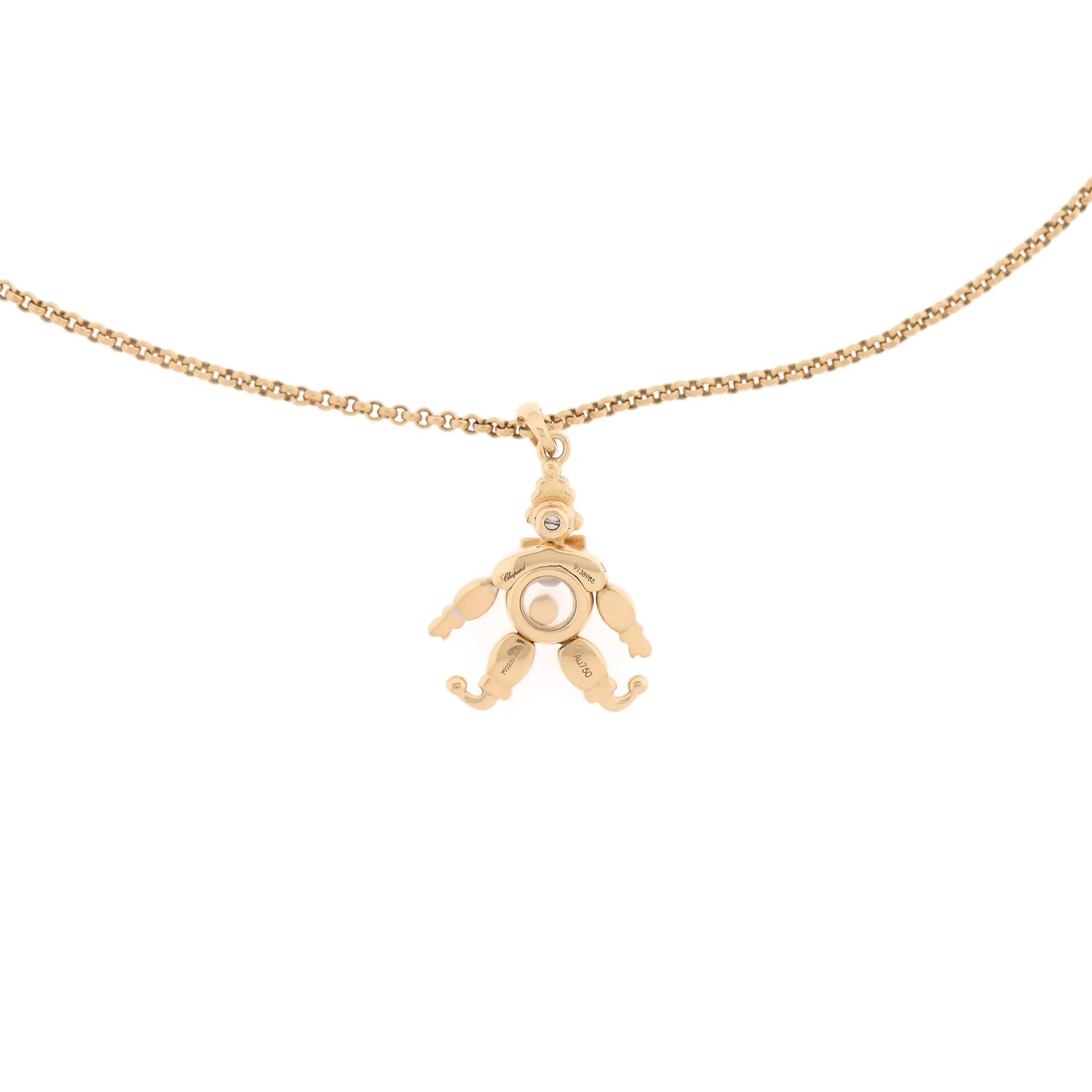 "Harlequin" - gold chain with a Chopard pendant decorated with a movable diamond
