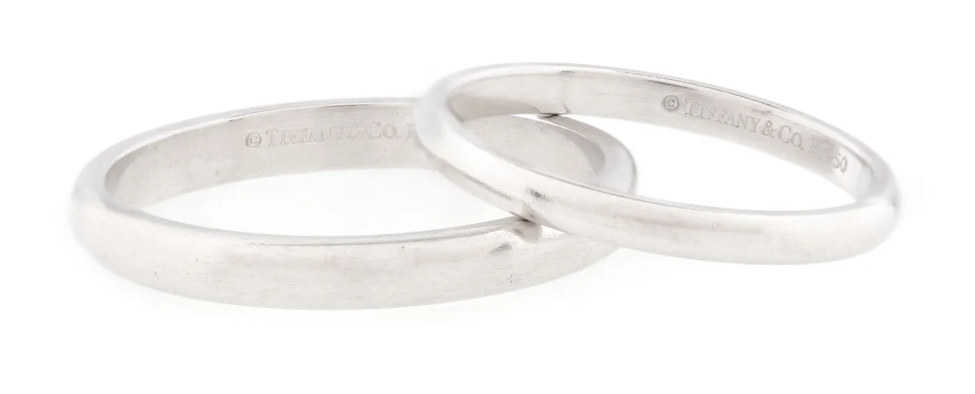 Pereche de verighete Tiffany, din platină