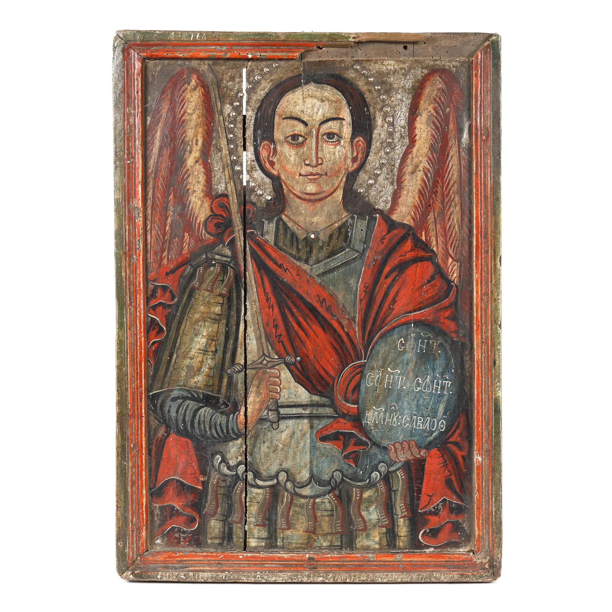 Icoană împărătească pe lemn, ”Sfântul Arhanghel Mihail”, școală transilvăneană, a doua jumătate a sec. XVIII, de colecție