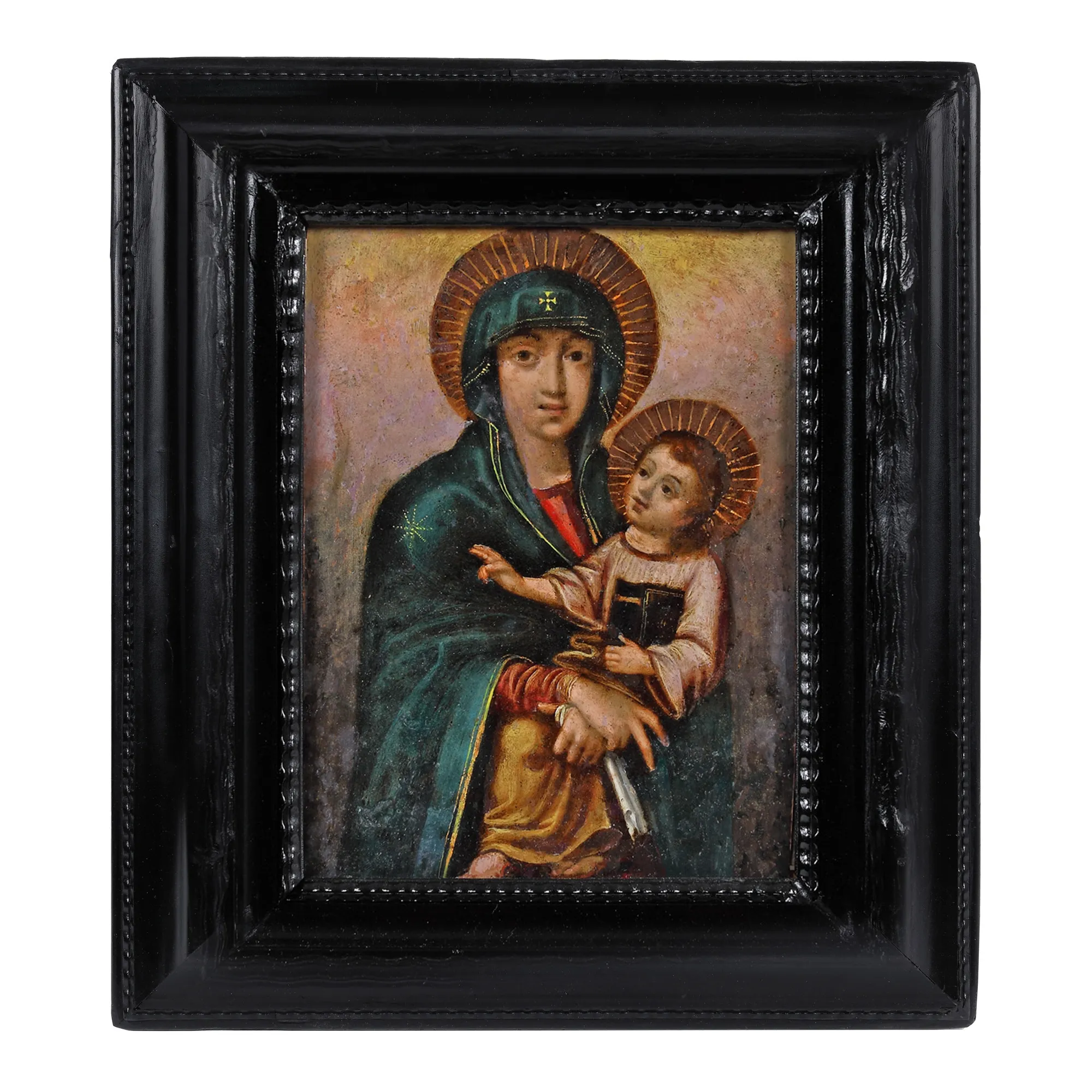 Icoană pe tablă de cupru, ”Salus Populi Romani (Madona cu Pruncul)”, școală europeană, sec. XIX