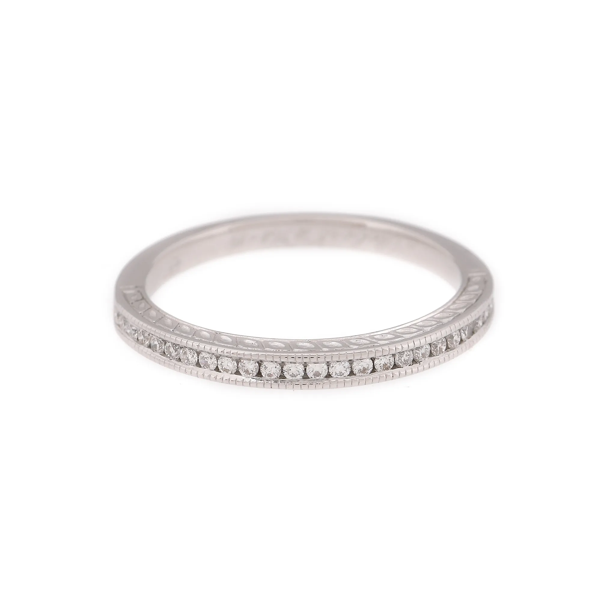 White gold ring decorated with diamonds