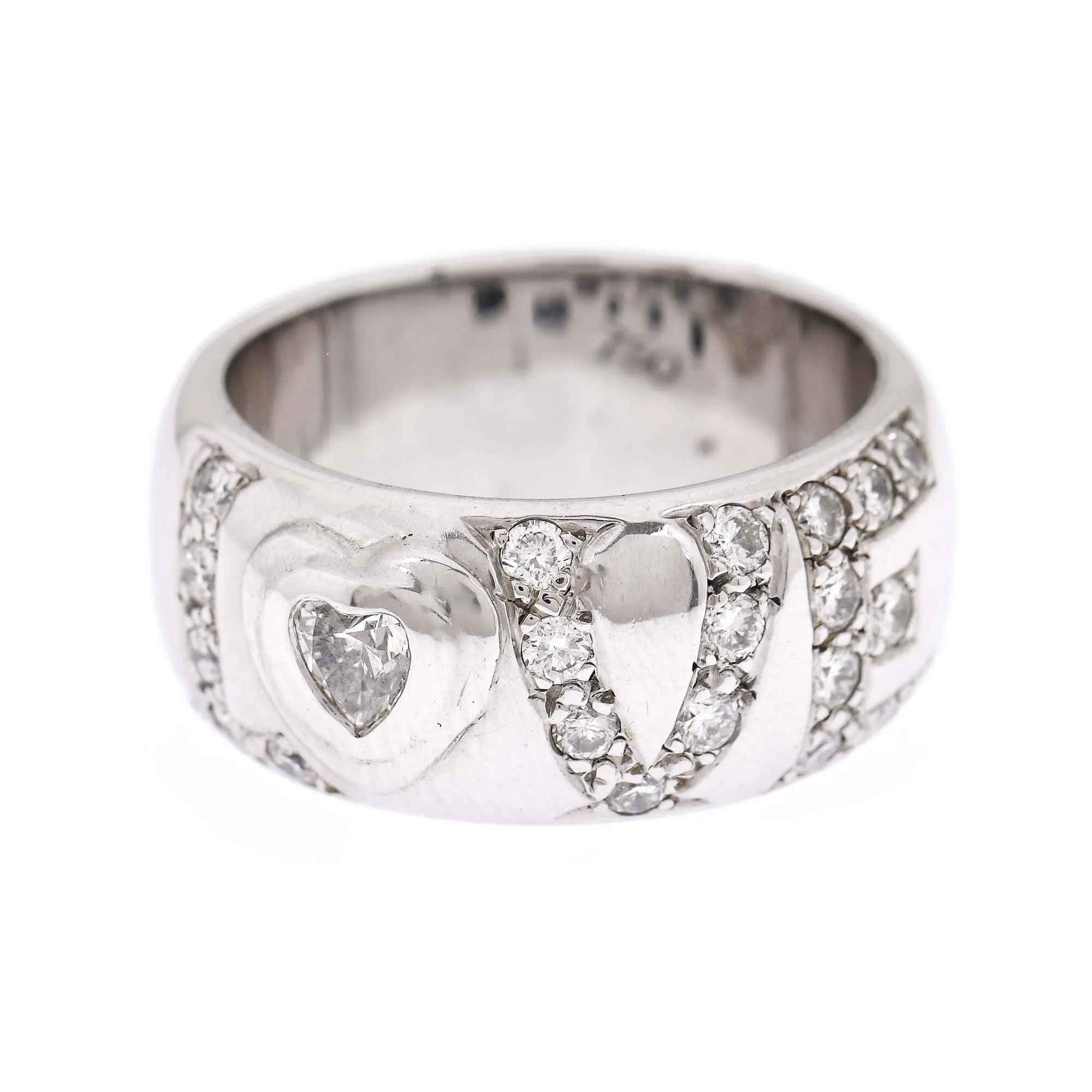 "Love" - white gold ring decorated with diamonds
