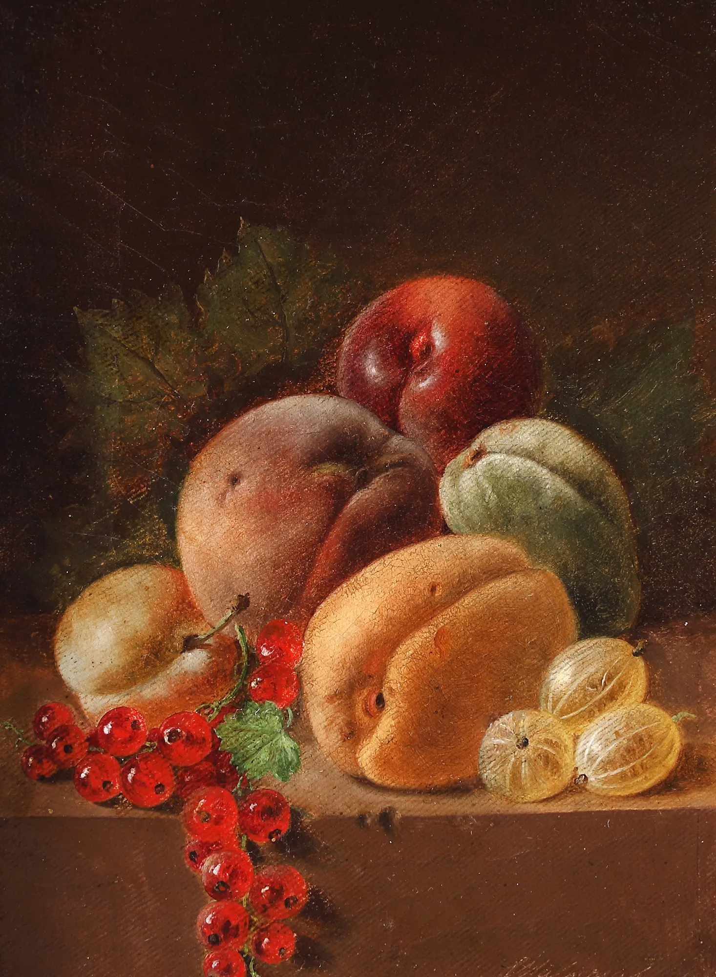 Still Life with Peaches and Red Currants