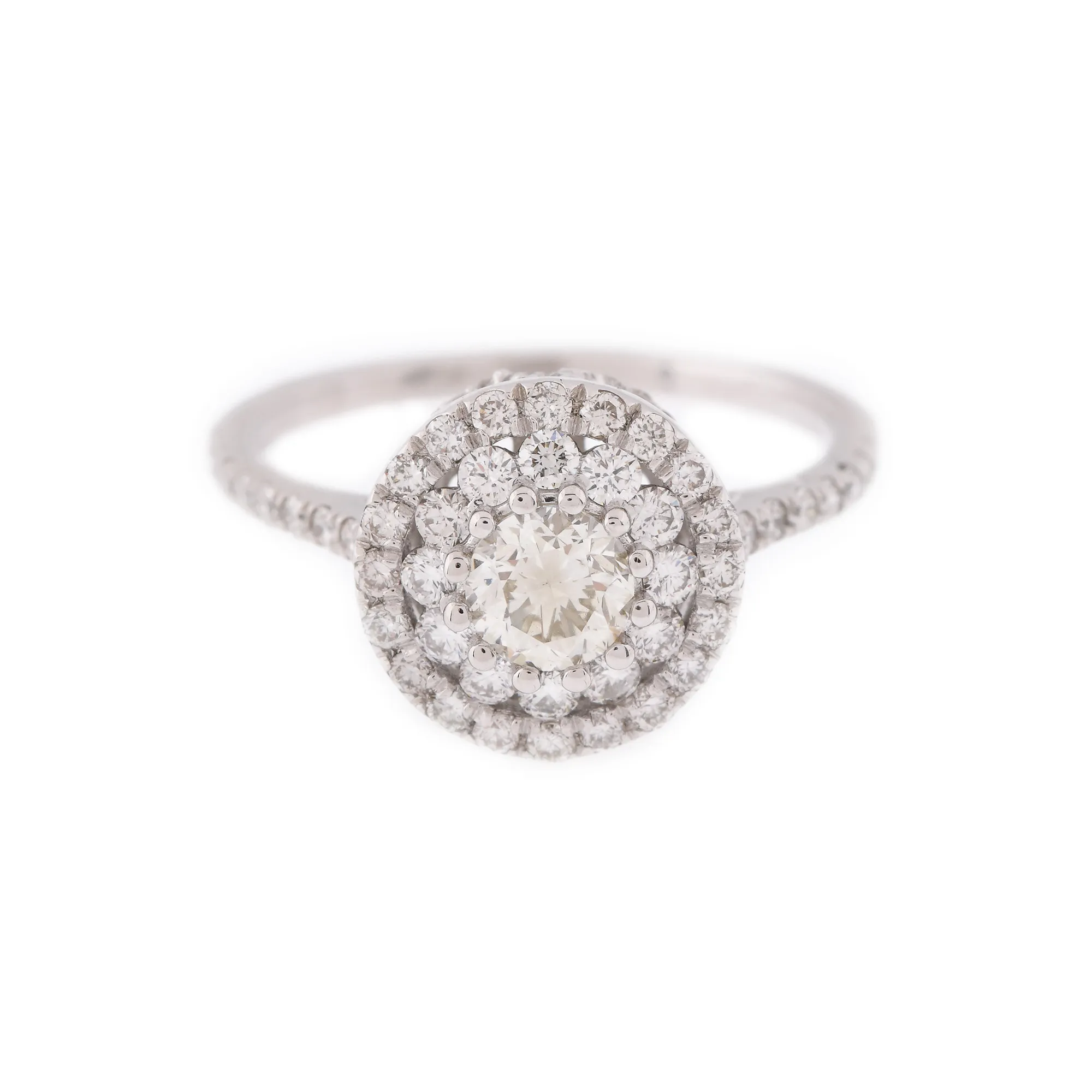 White gold ring, adorned with brilliant cut diamonds
