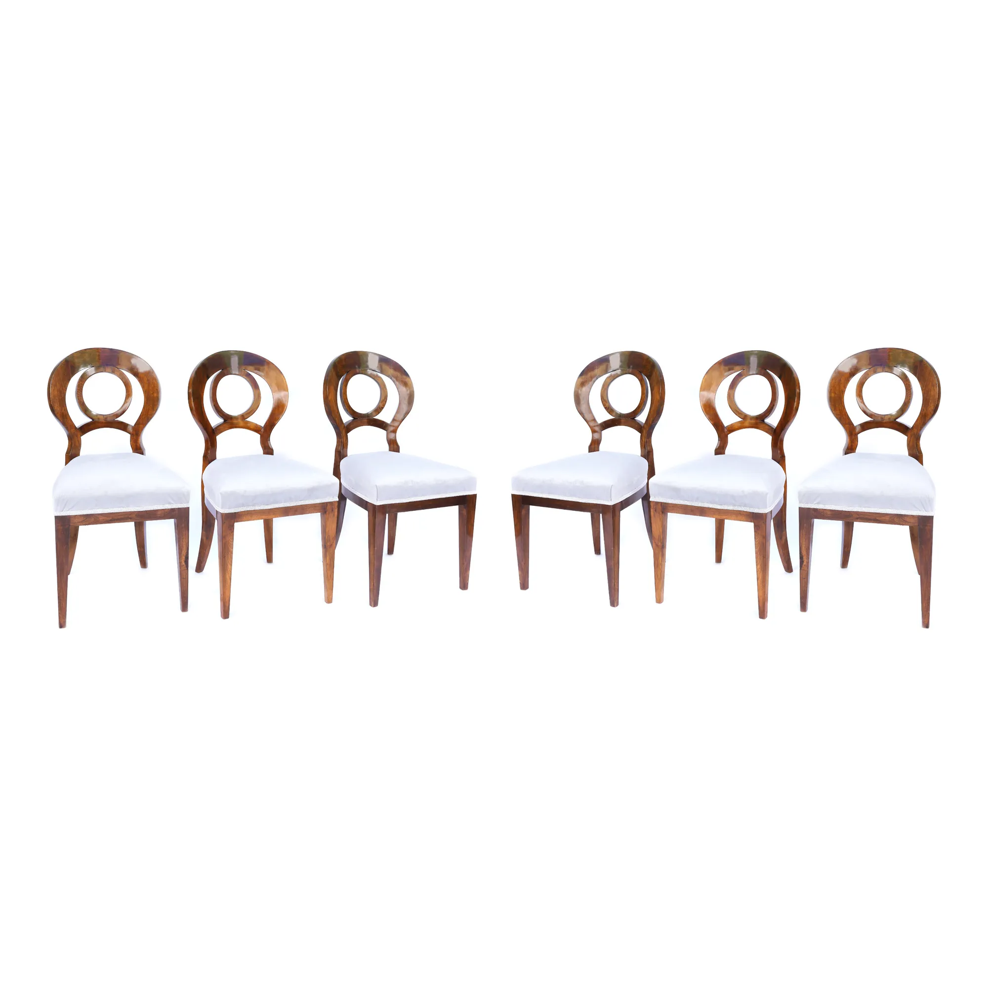 Set of 6 Biedermeier chairs, approx. 1830-1840