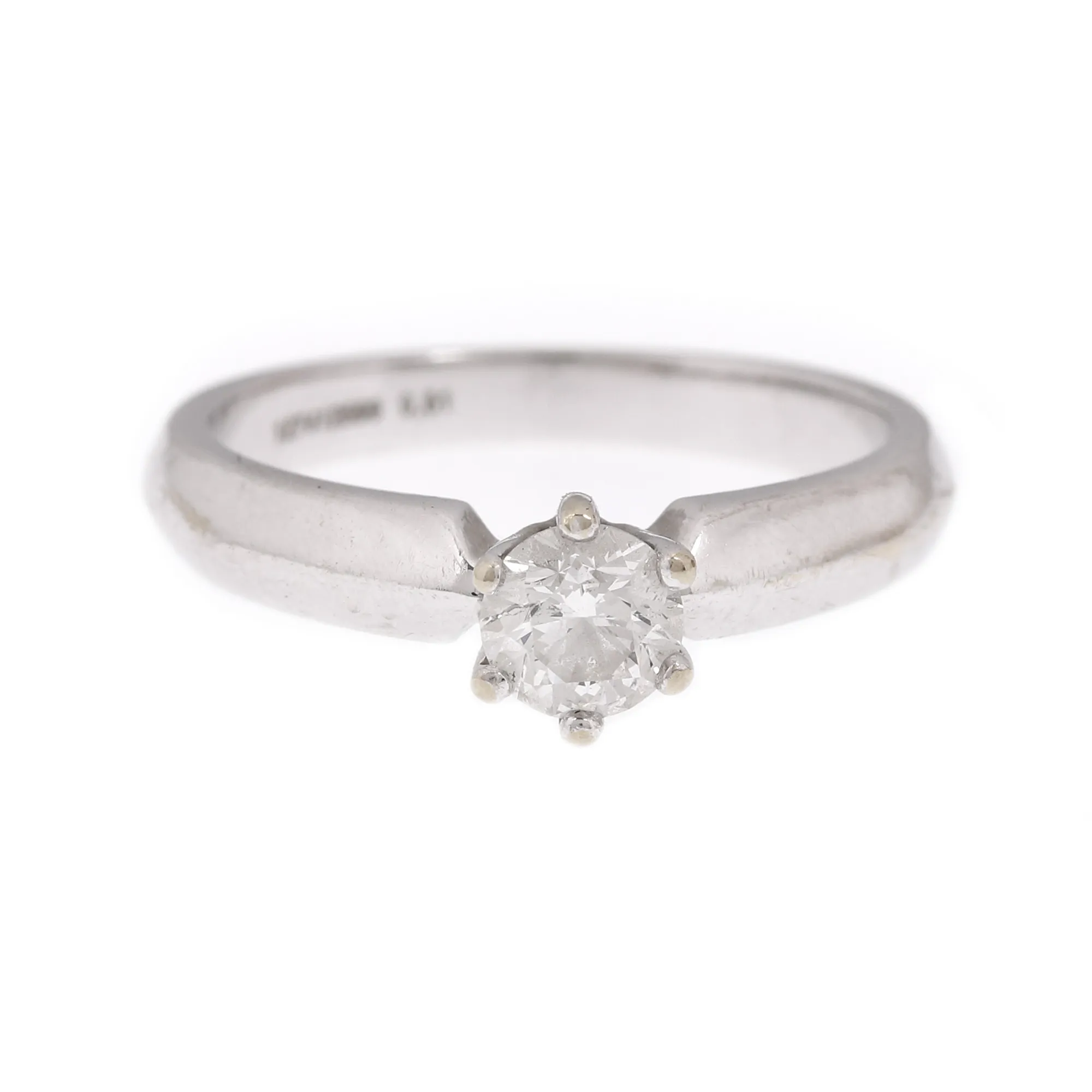 Christ ring, white gold, with solitaire diamond