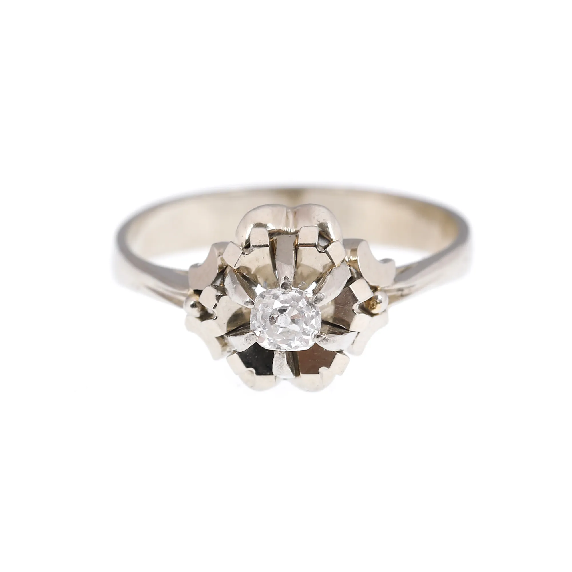 Inel din aur, decorat cu diamant old mine cut