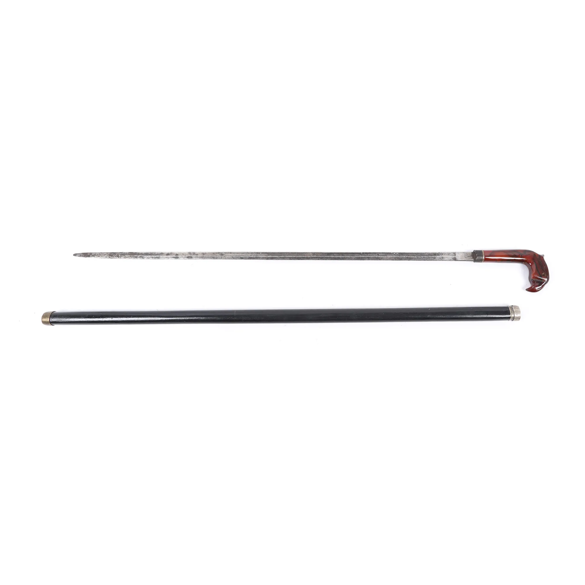 Sword-cane, embellished with an amber bird’s head, start of the  20th century