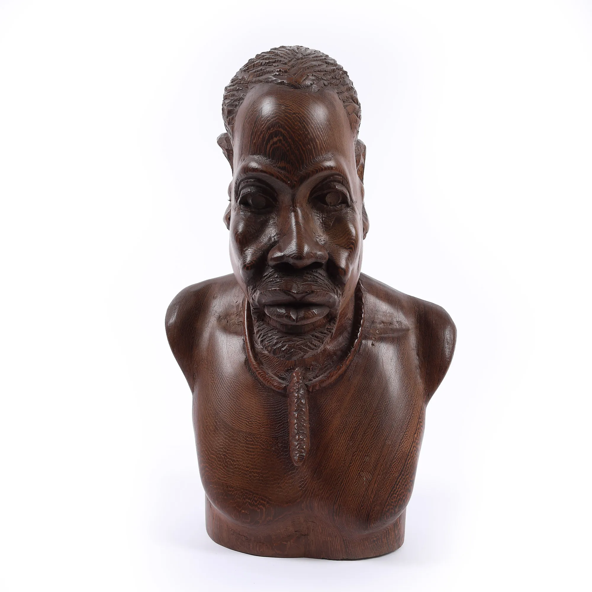 African bust made of solid wood, illustrating a man, Gabon