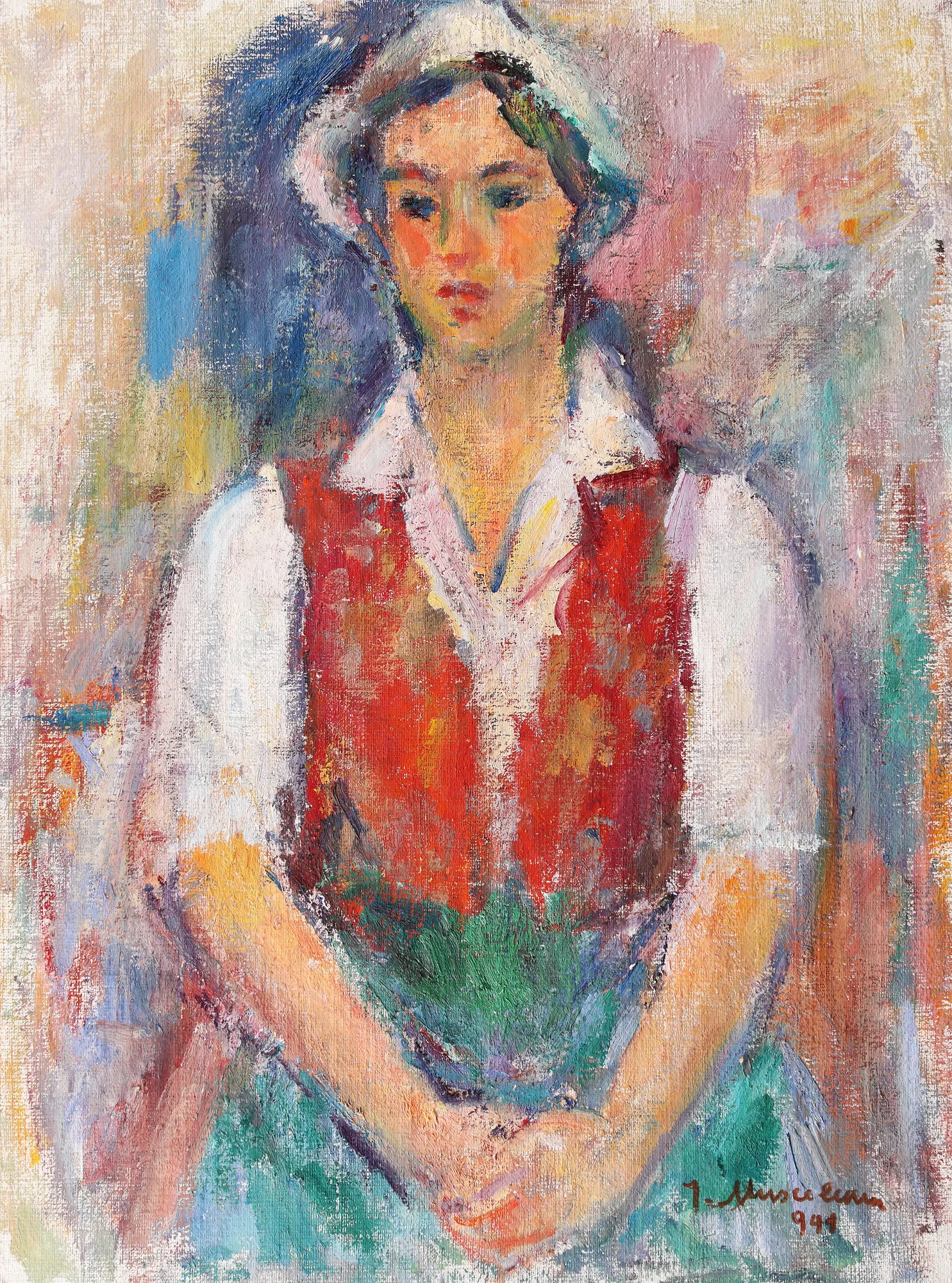 Young Girl with White Cap