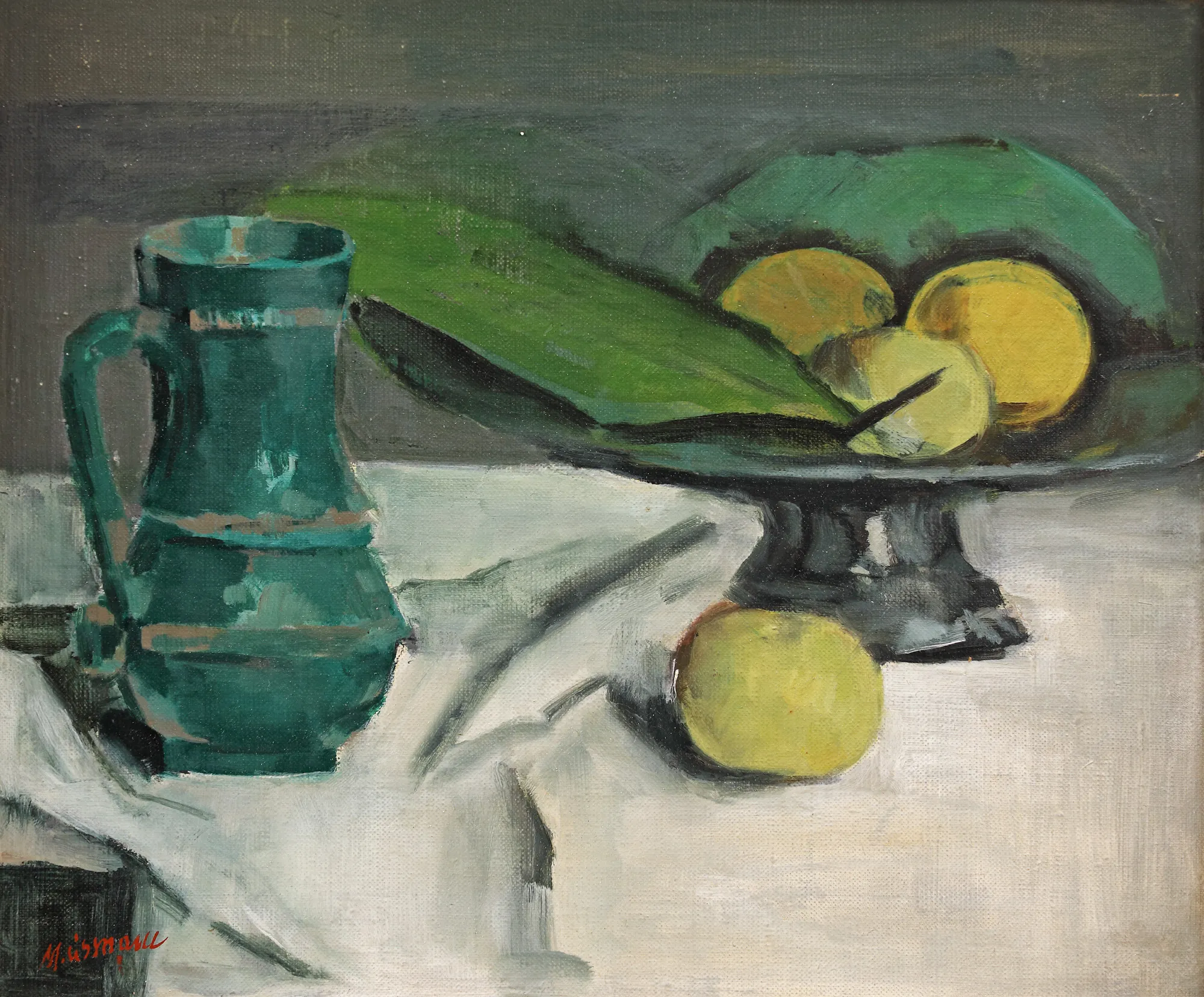 Still Life with Fruit Bowl and Carafe