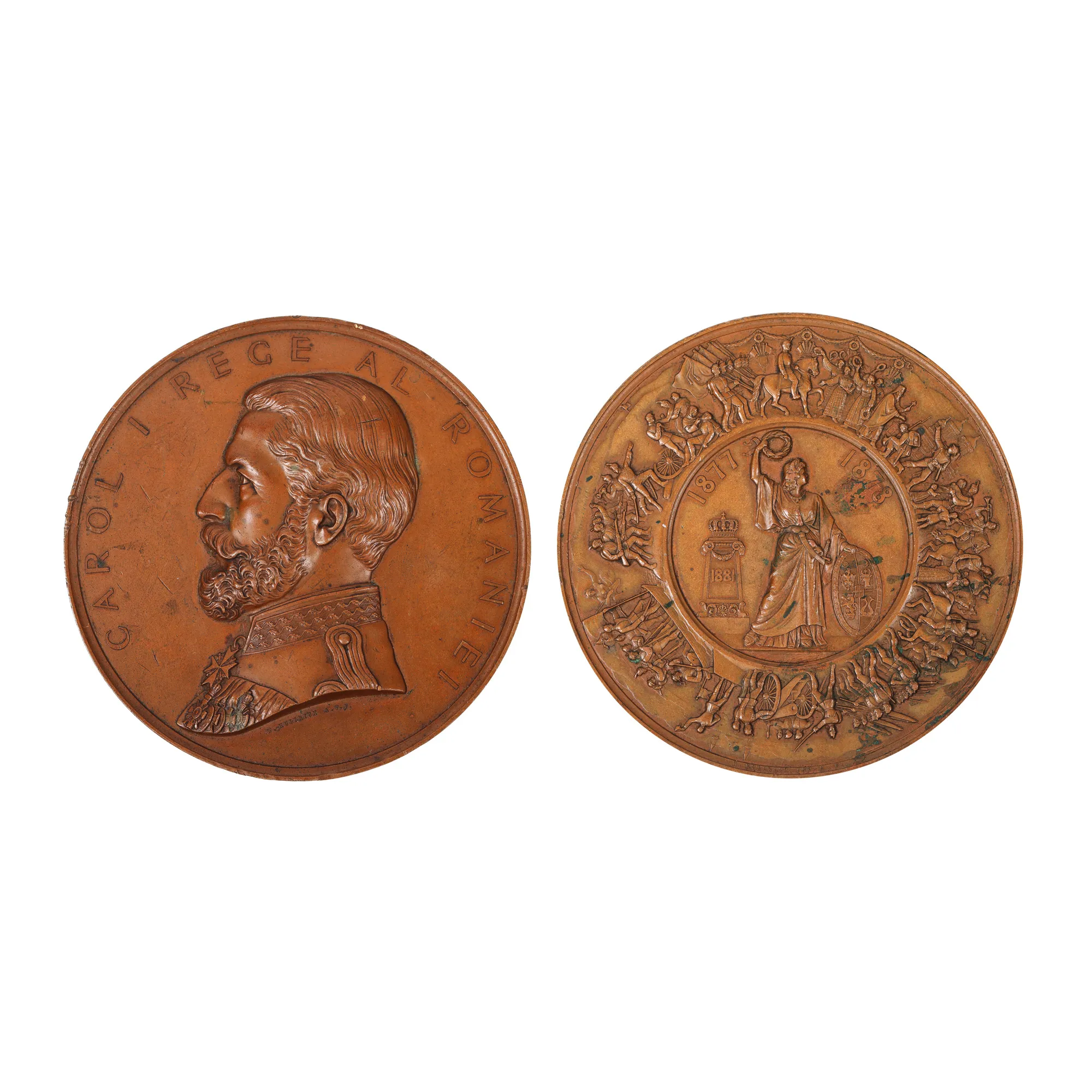 Medal "Războiul de independență și proclamarea Regatului" ("The War of Independence and the Proclamation of the Kingdom"), engraver W. Kullrich, 1881