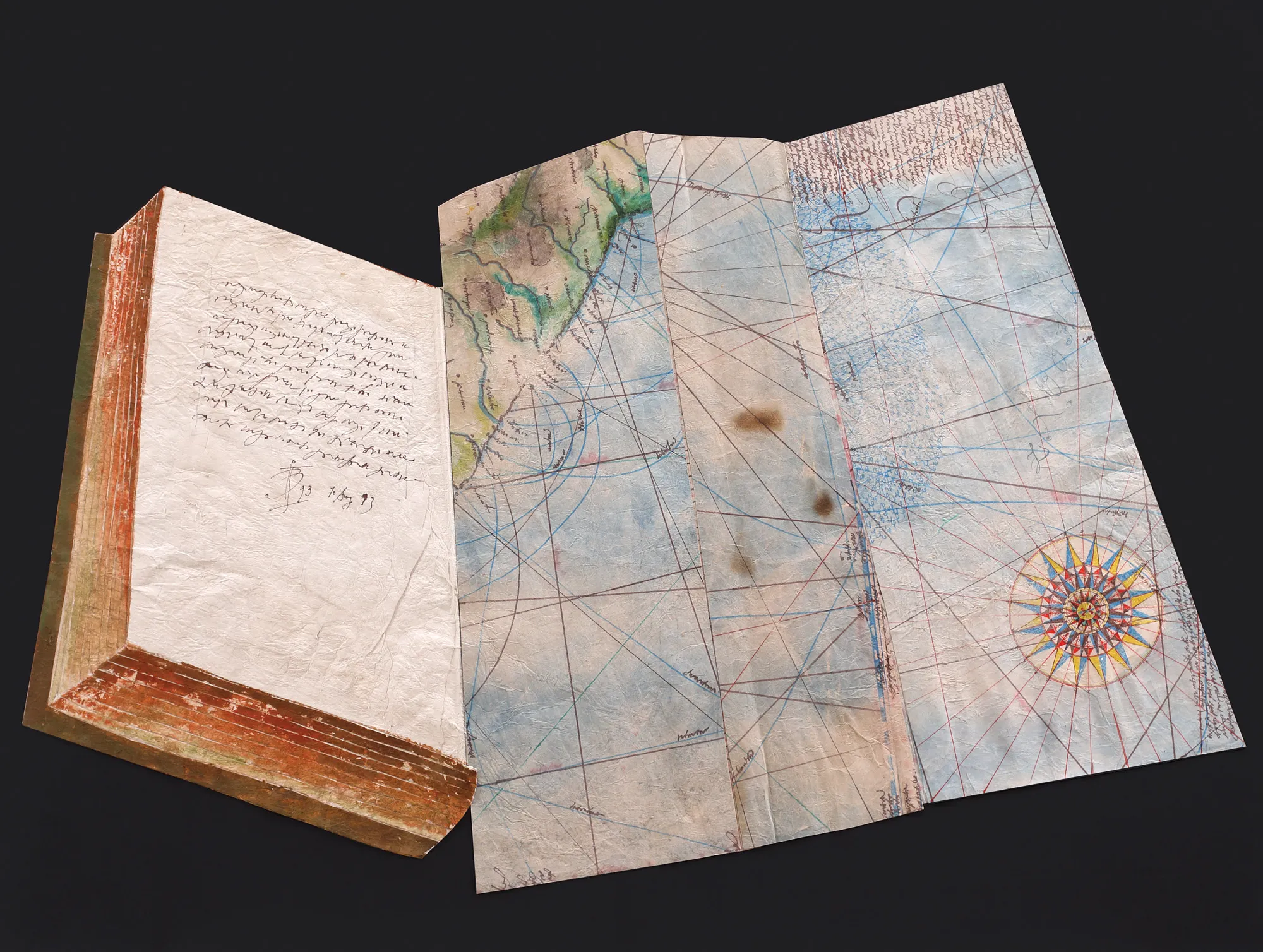 Book with Unfolded Map
