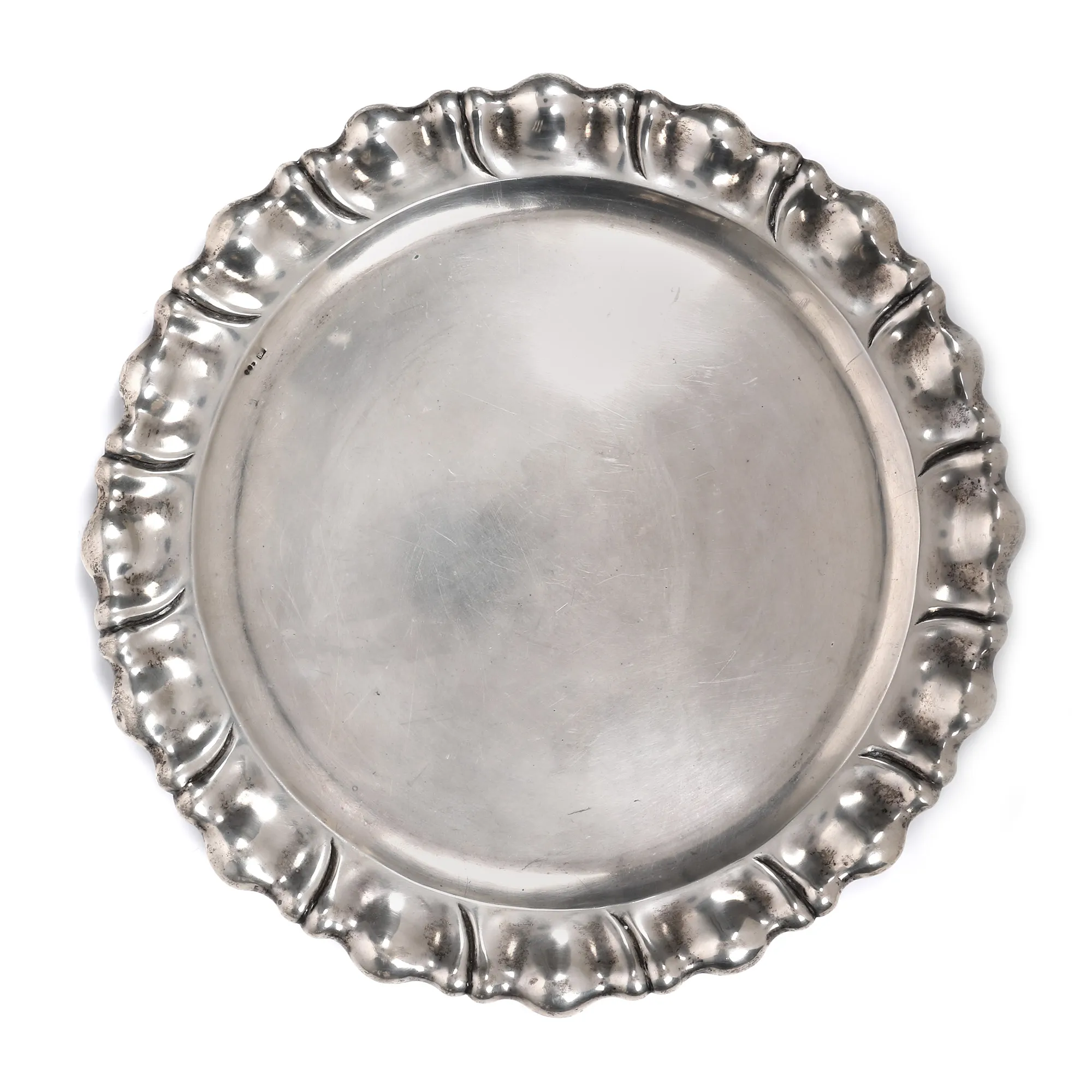 Tavă în manieră Biedermeier din argint, realizată manual, cca. 1920-1930
