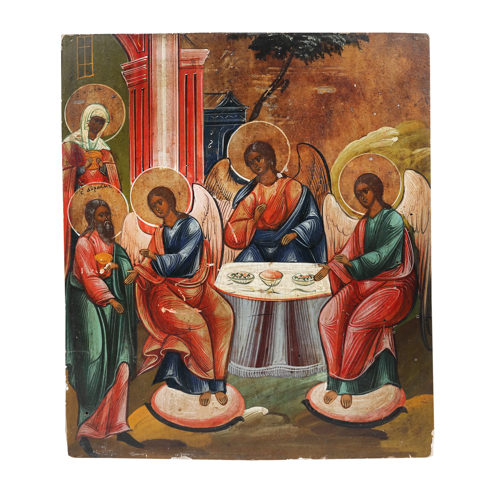 Icon on wood, "The Holy Trinity", Russian school, mid-19th century