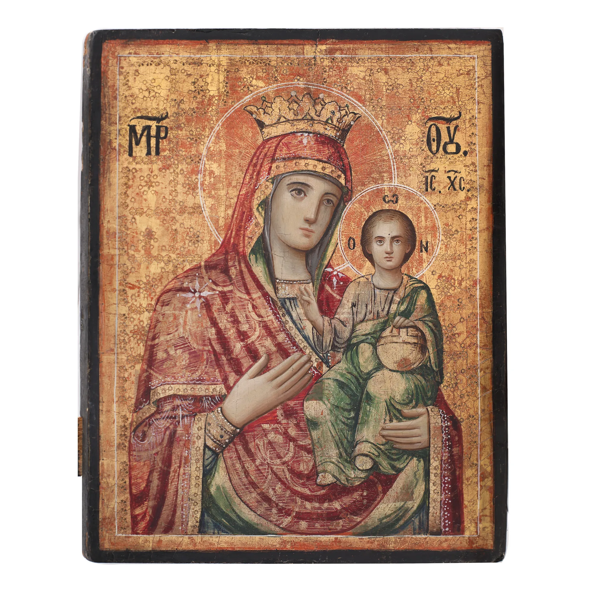 Icon on wood, "Virgin Mary with Christ Child", Romanian school, 19th century