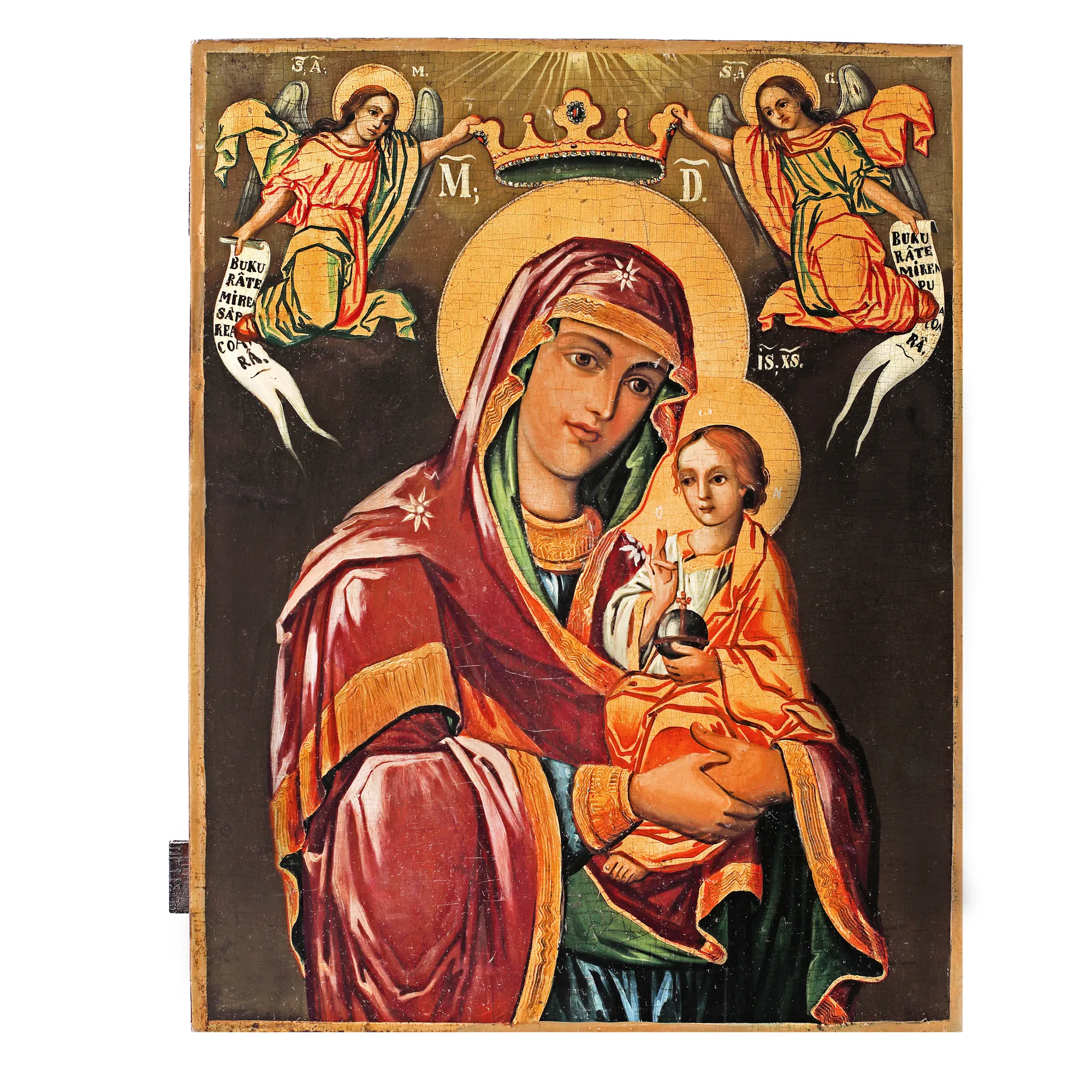 Icon on wood, "Virgin Mary with Christ Child (Hodegetria)", Romanian school, second half of the 19th century