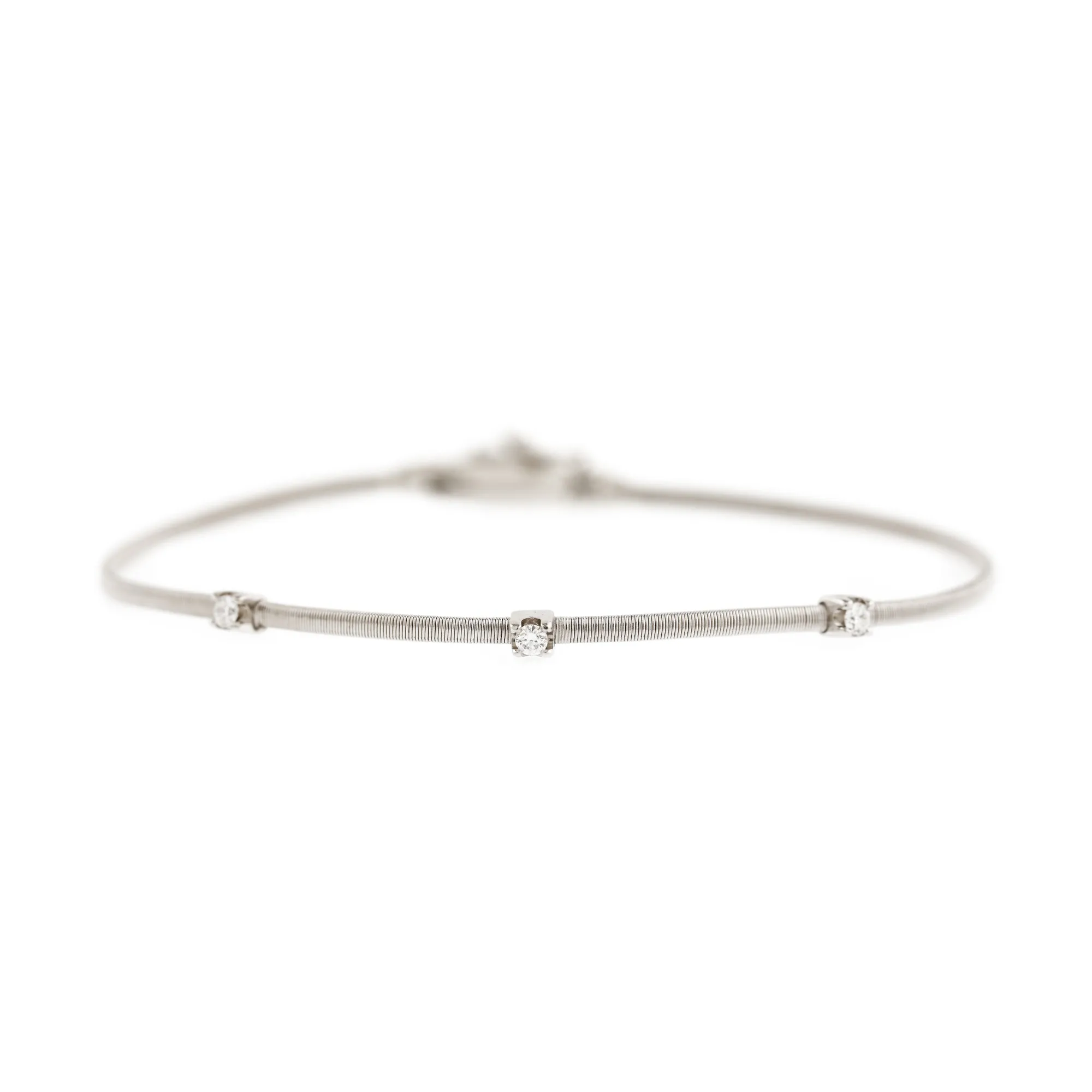Brățară Marco Bicego din aur alb, decorată cu trei diamante