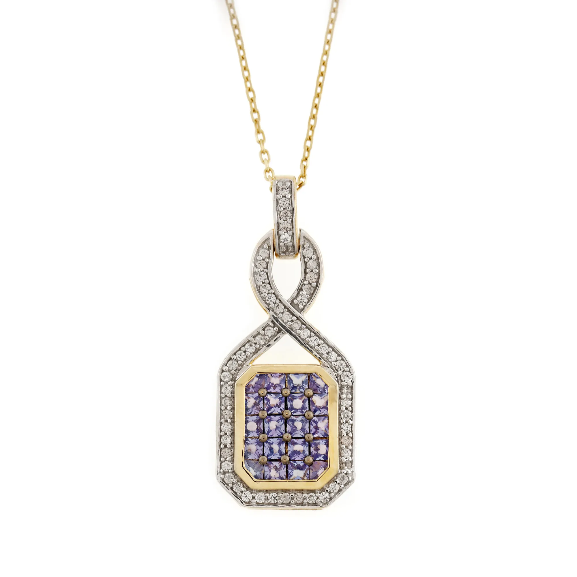 Pendant necklace, decorated with topazes and tanzanites