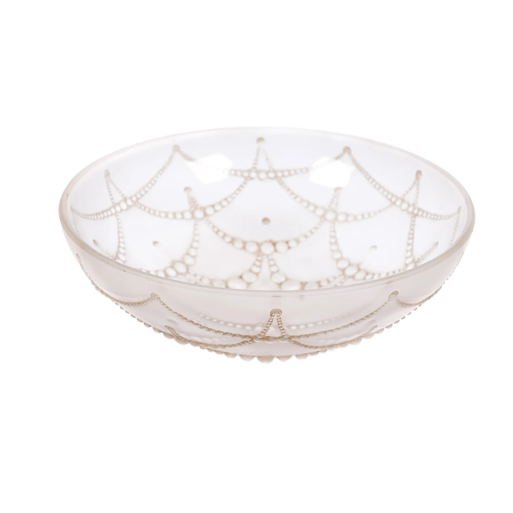 René Lalique glass bowl, decorated with pearly motif, model 608, ca. 1925
