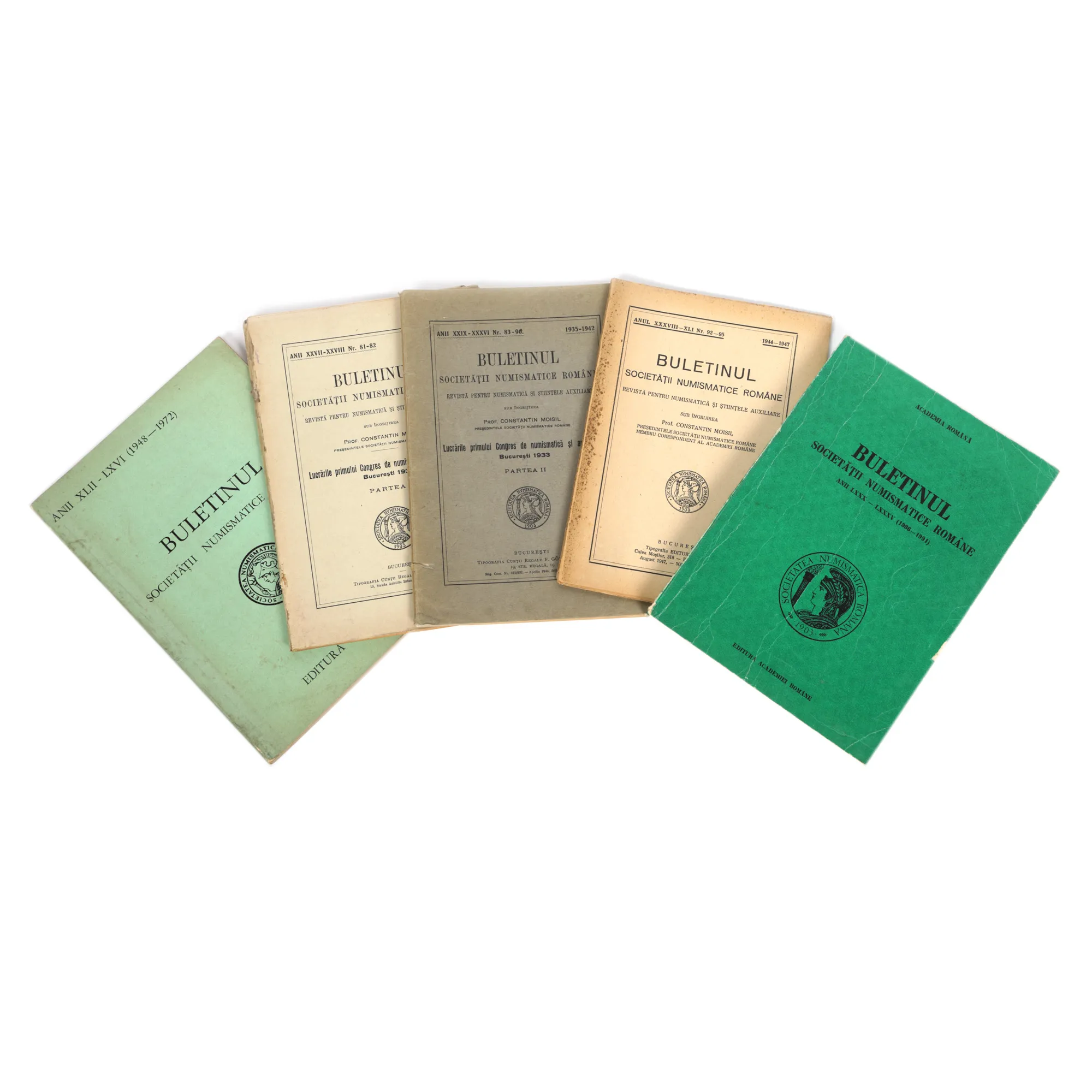 ”Buletinul Societății Numismatice Române”, cinci volume, București, 1935-1991