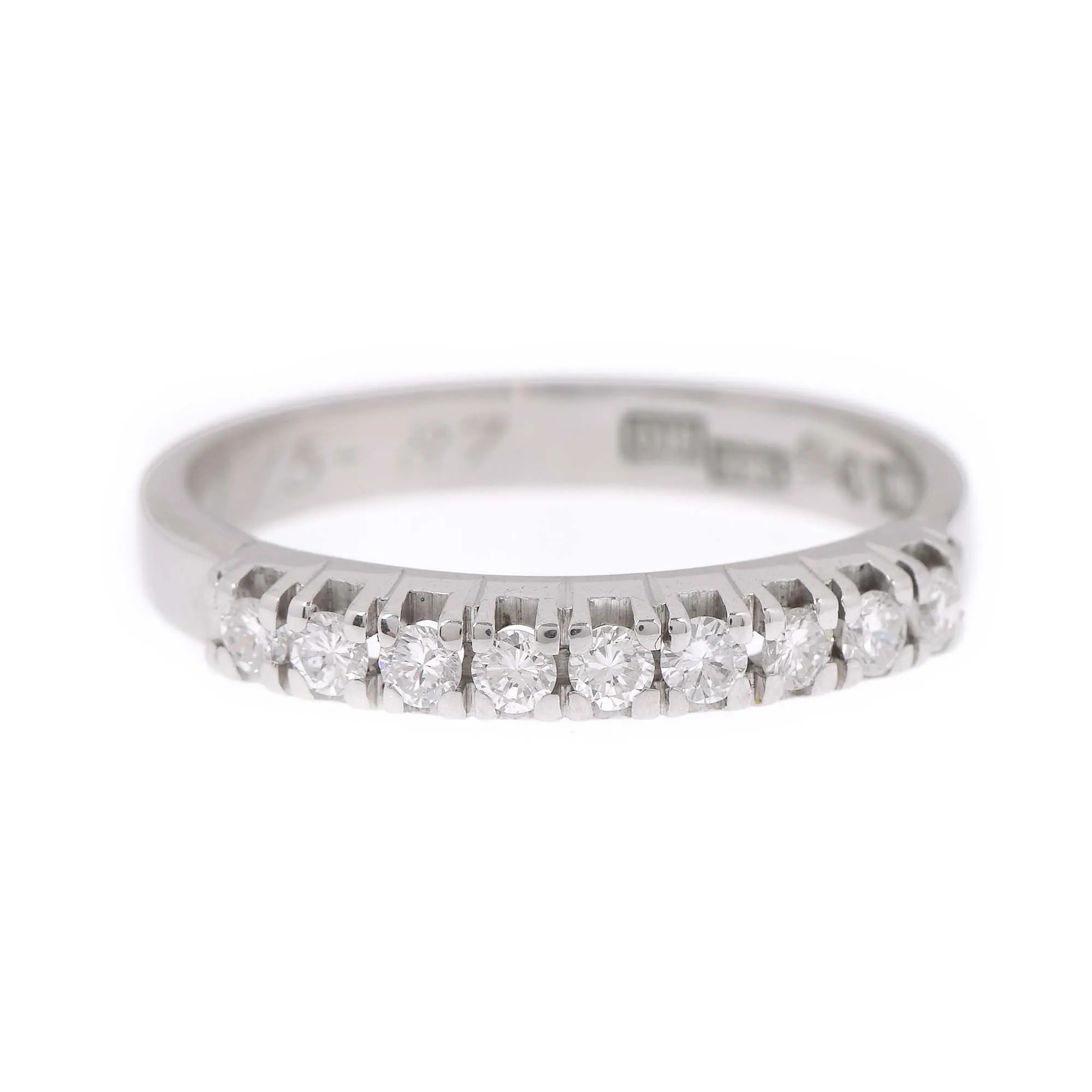 White gold ring decorated with diamonds