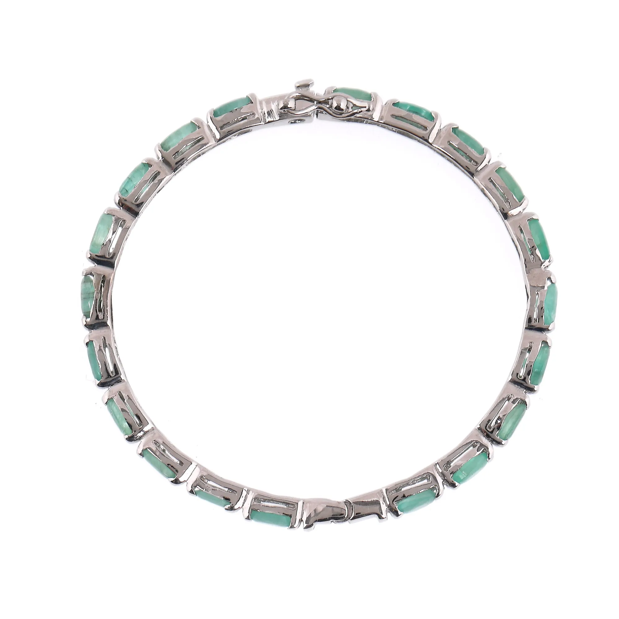 Gold-plated silver bracelet decorated with emeralds