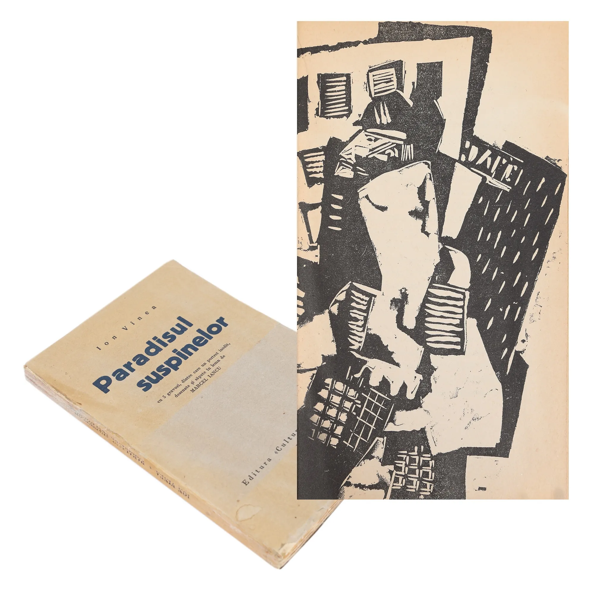 "Paradisul suspinelor" ("The Paradise of Sighs"), by Ion Vinea, with 5 engravings by Marcel Iancu, first edition, Bucharest, 1930, from the collection of the writer Vania Gherghinescu, collector's item