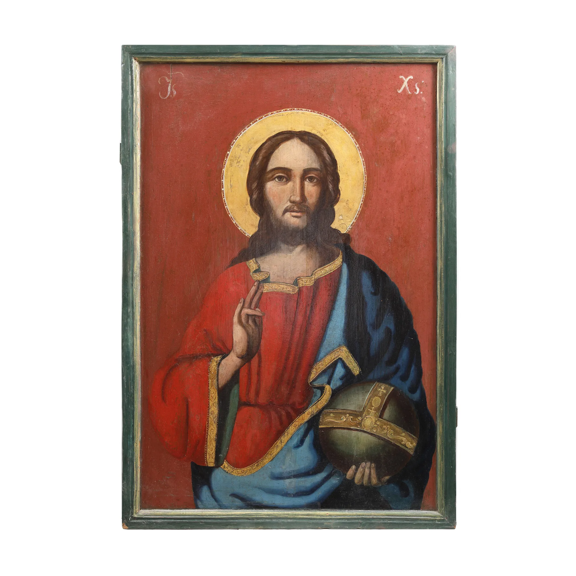 Imperial icon on wood, "Jesus Christ", Romanian school, middle of the 19th century