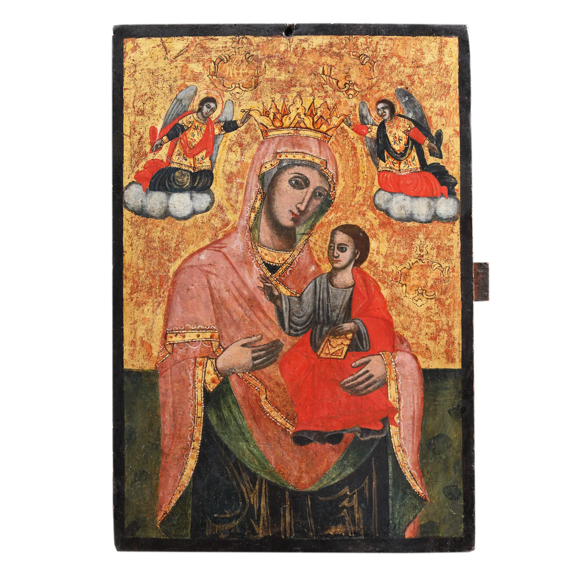Religious icon on wood, "Mother of God with Baby Jesus - Empress", Greek school, 1823