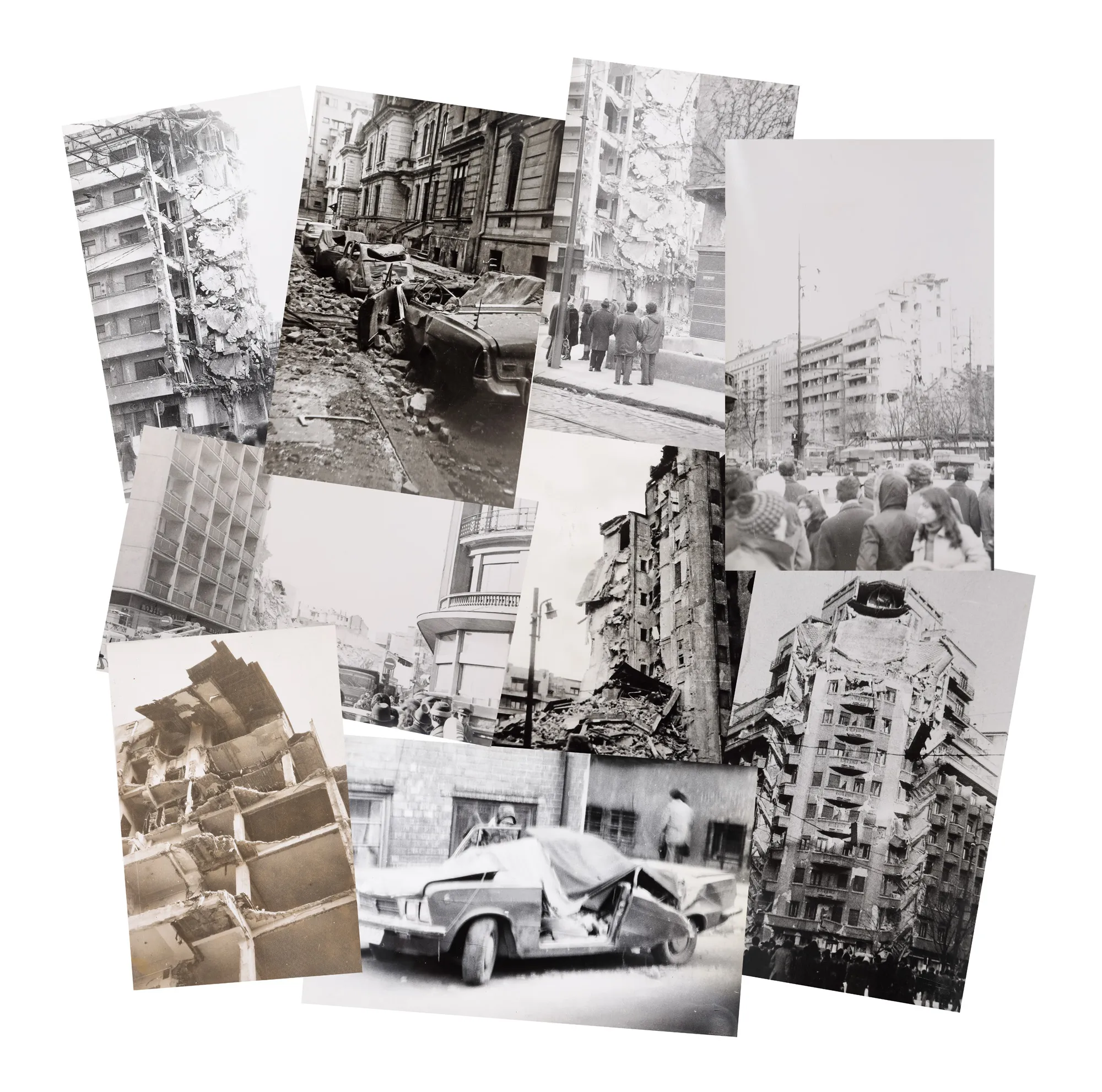 17 photographs of the 1977 earthquake