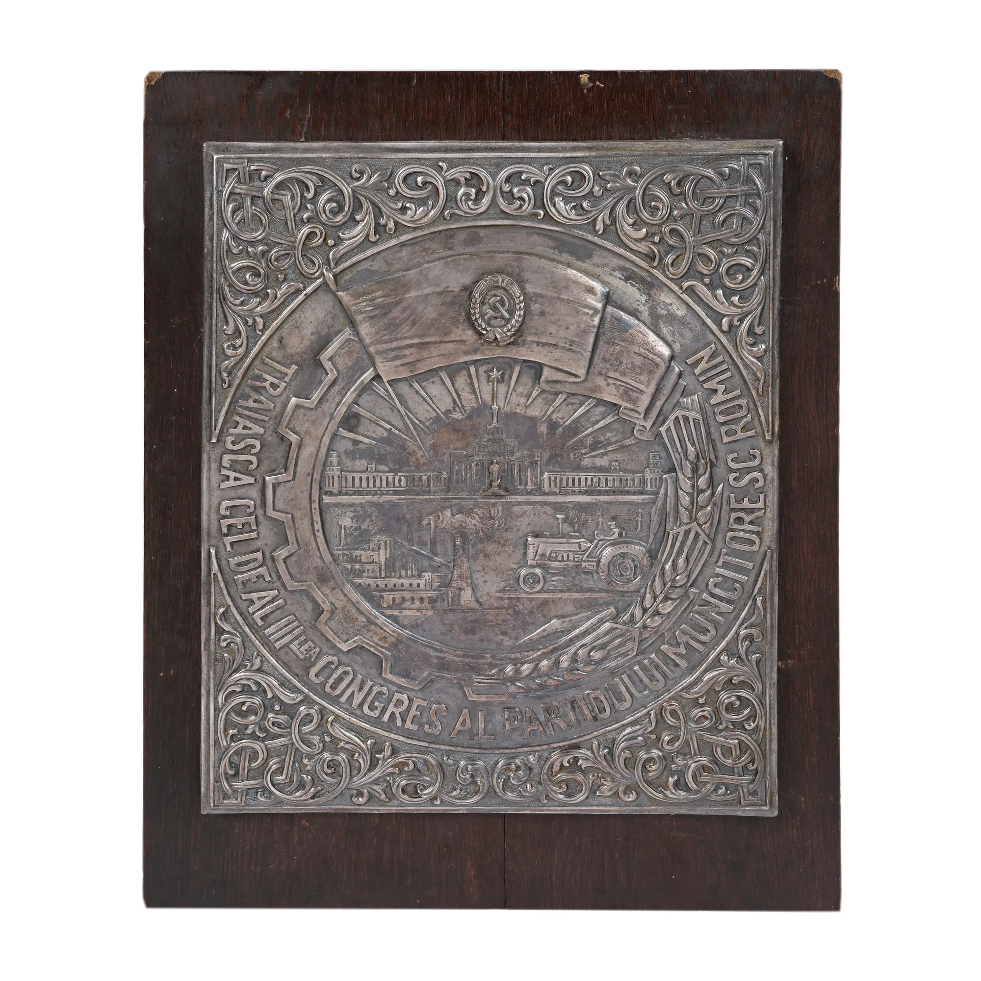 Desk plaque "Viva the 3rd Congress of the Romanian Workers’ Party", 1960