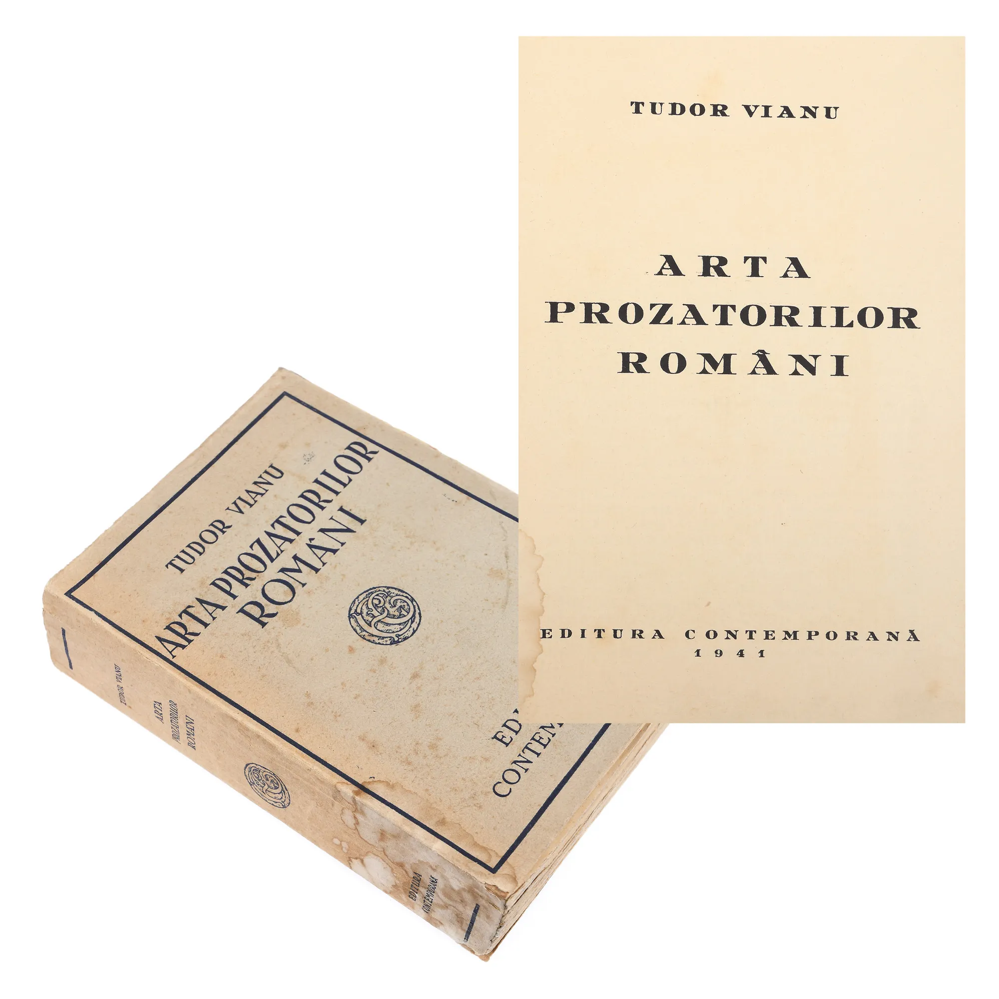 ”Arta prozatorilor români”, de Tudor Vianu, ediție princeps, București, 1941