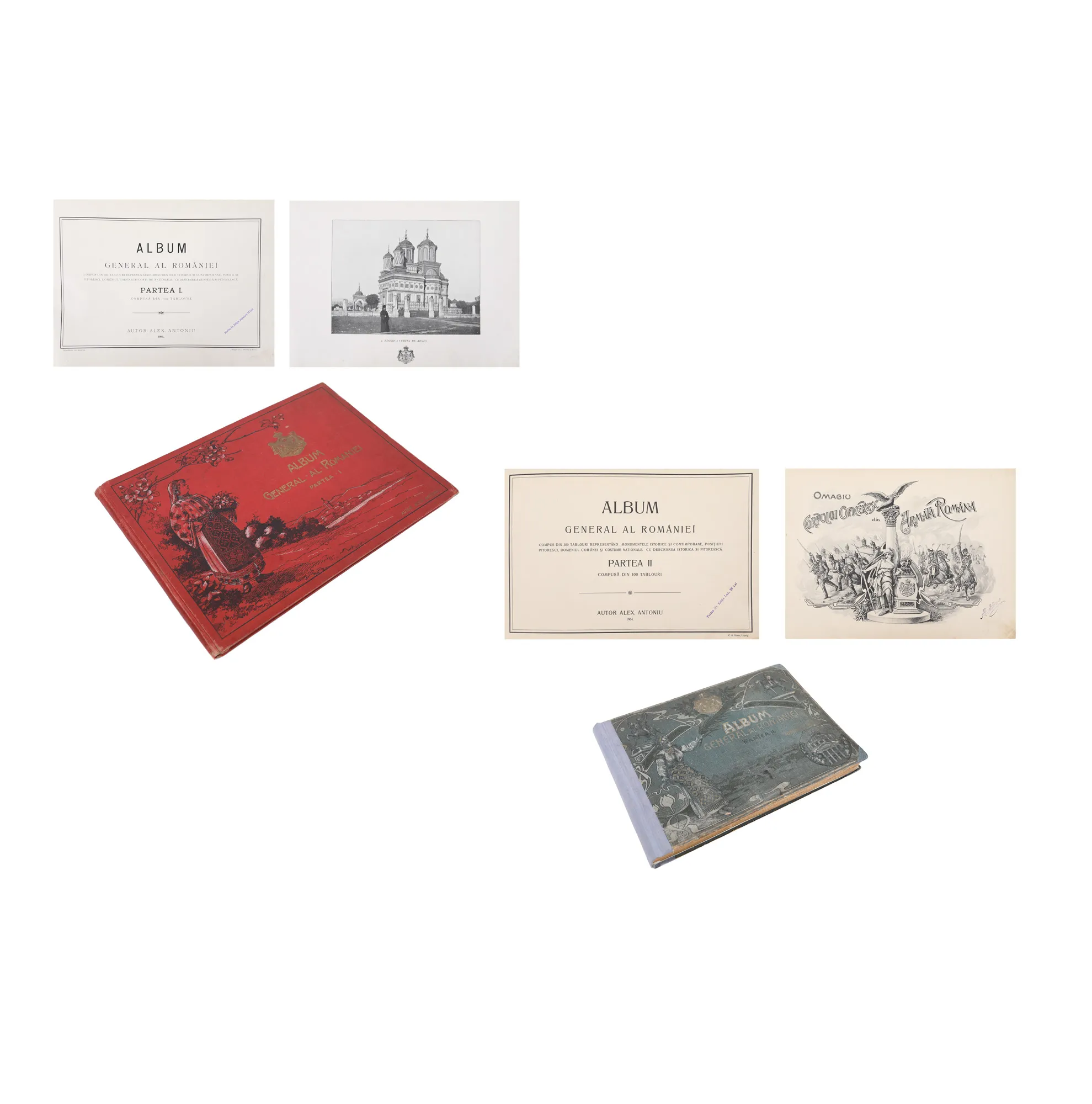 "Album General al României" ("General Album of Romania"), by Alexandru Antoniu, two volumes, 1901-1904 