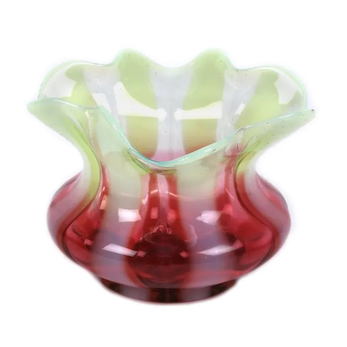 Unpublished Harrach glass vase, opalescent glass, circa 1900