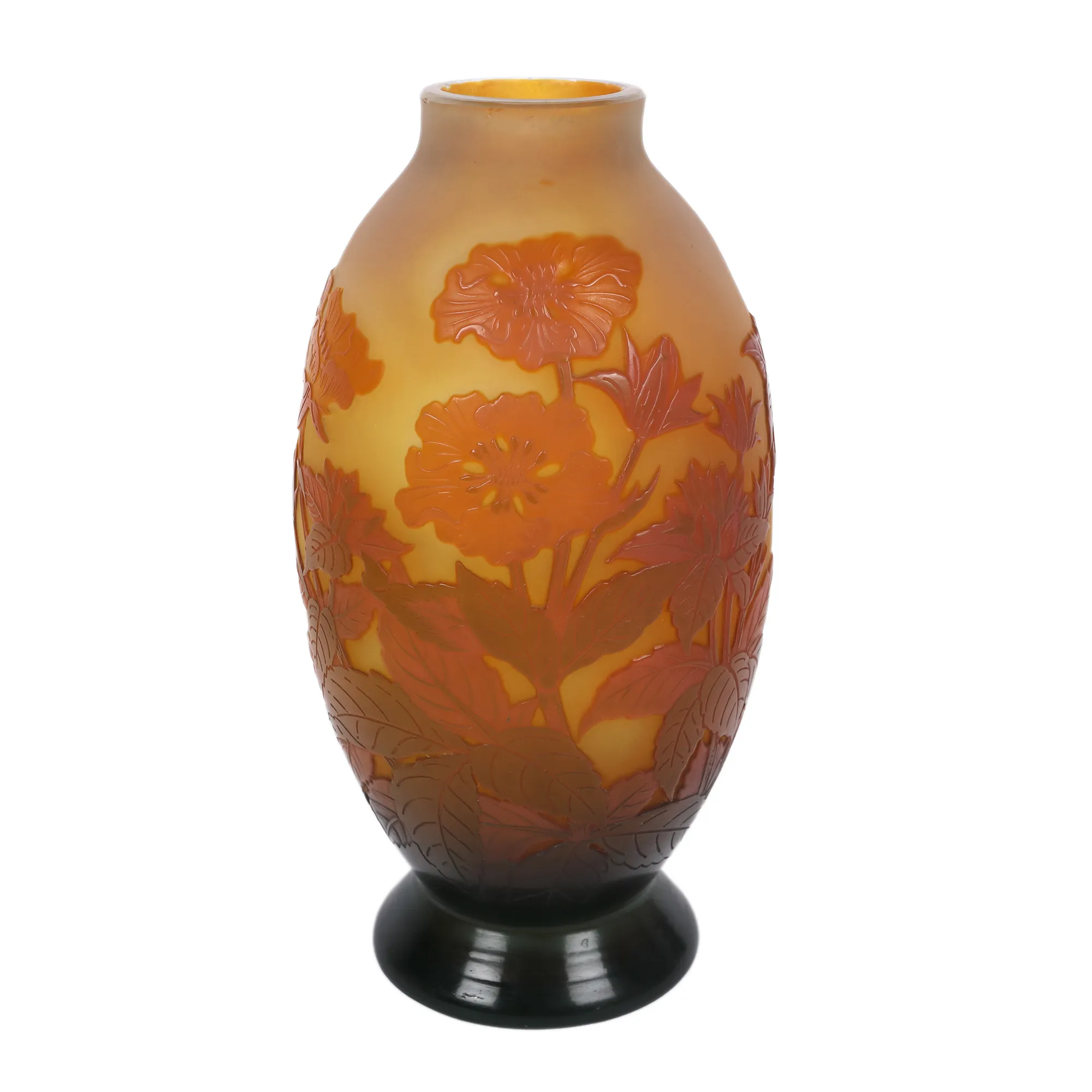 Vas Gallé decorat cu flori Clematis, cca. 1920-1936
