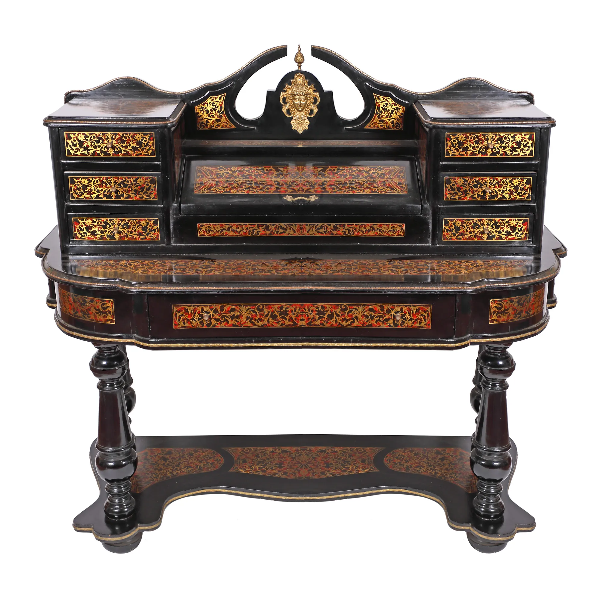 Impresionant secretaire Boulle în stil Napoleon al III-lea,  sfârșitul sec. XIX