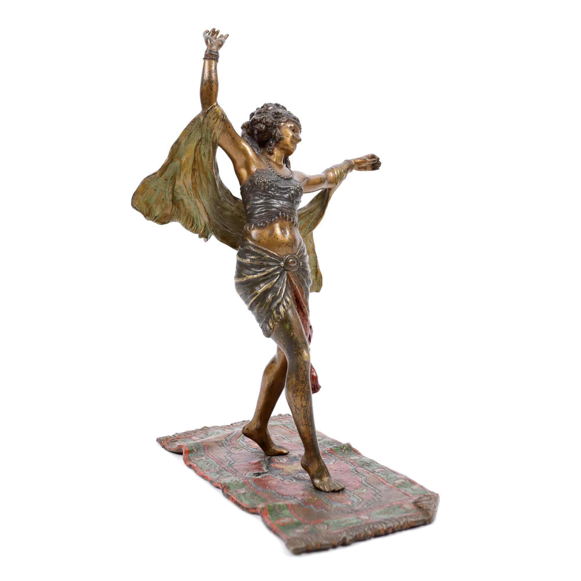 Bronz de Viena, statuetă reprezentând o dansatoare orientală, artist Richard Thuss pentru Argentor Viena