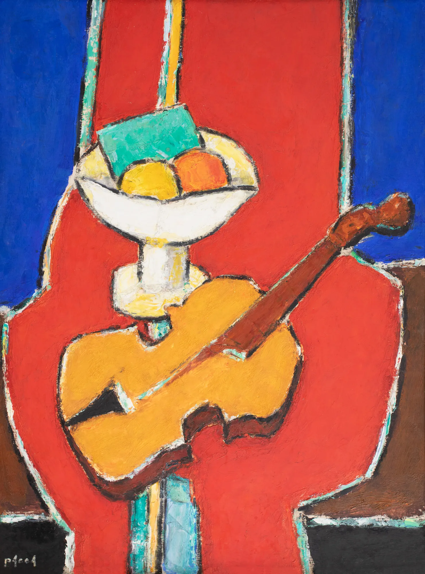 Still Life with a Fruit Bowl and a Violin